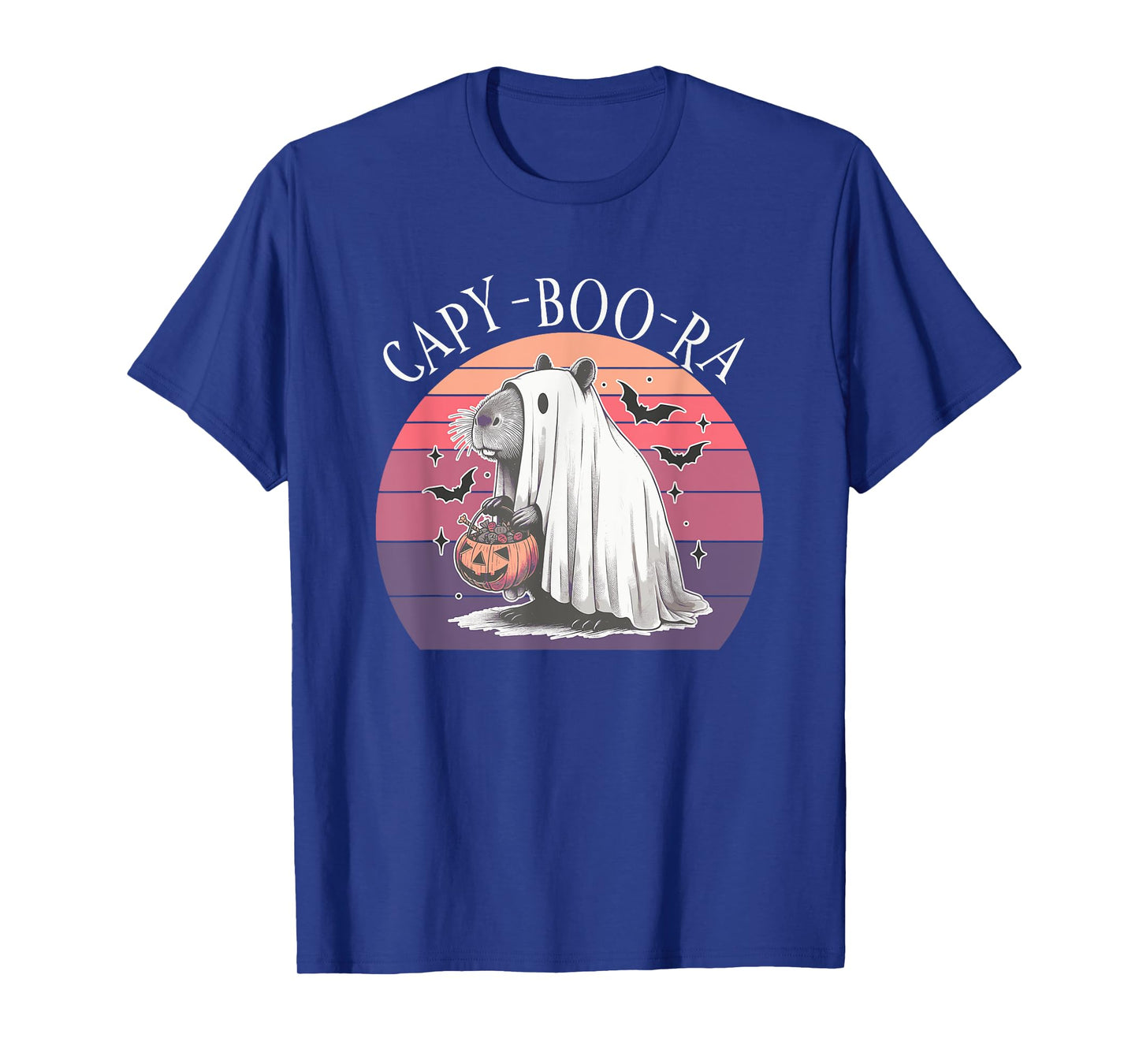 CAPY-Boo-RA Capybara Boo Ghoul Pumpkin Bats Quote T-Shirt