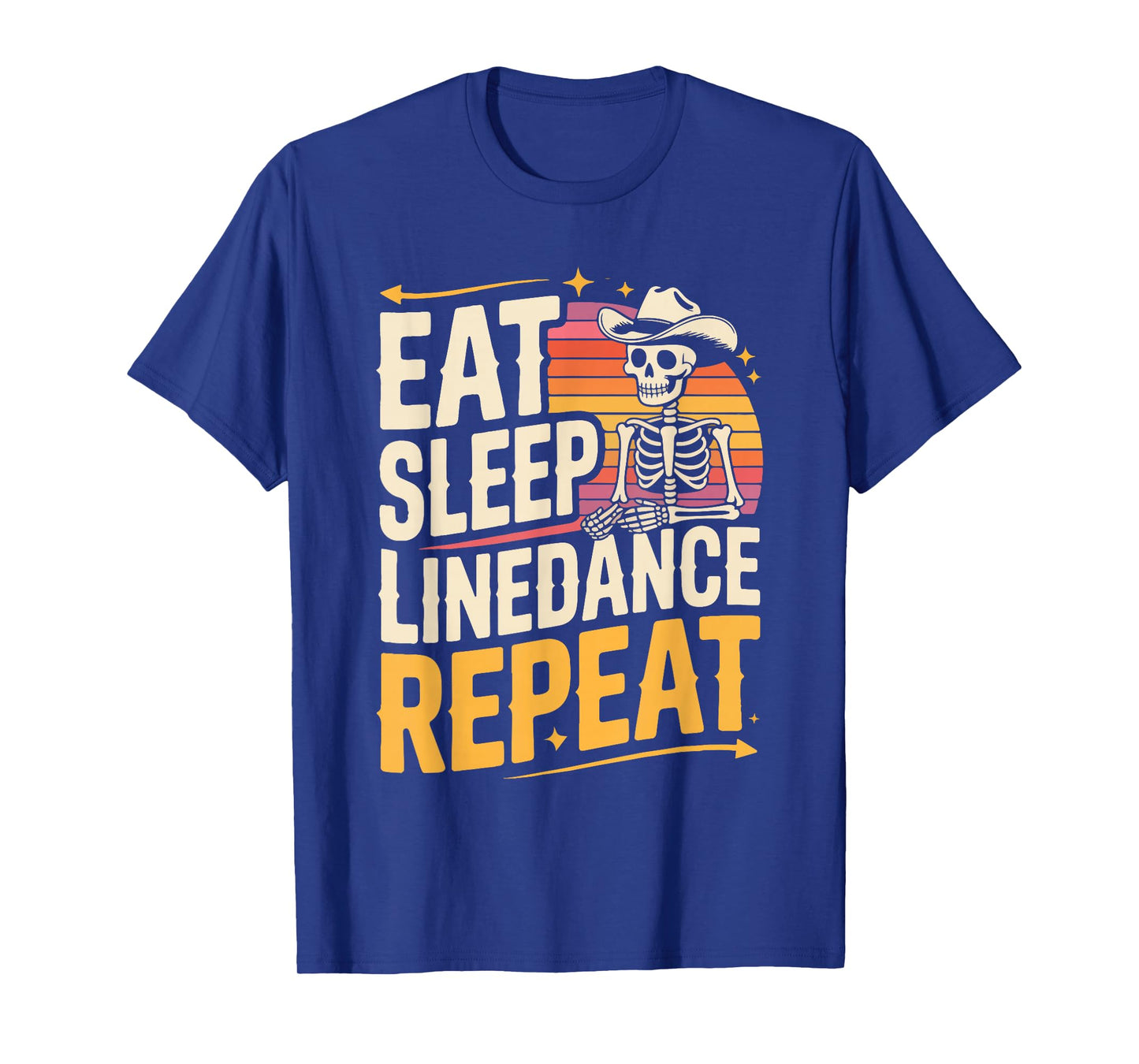 Eat Sleep Linedance Repeat Skeleton Cowboy T-Shirt