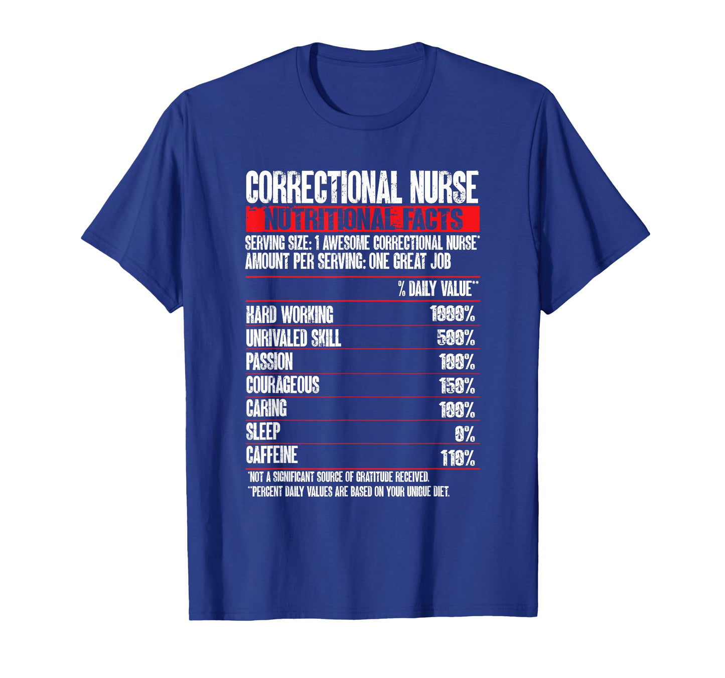Correctional Nurse Nutrition Facts Correctional Nursing T-Shirt