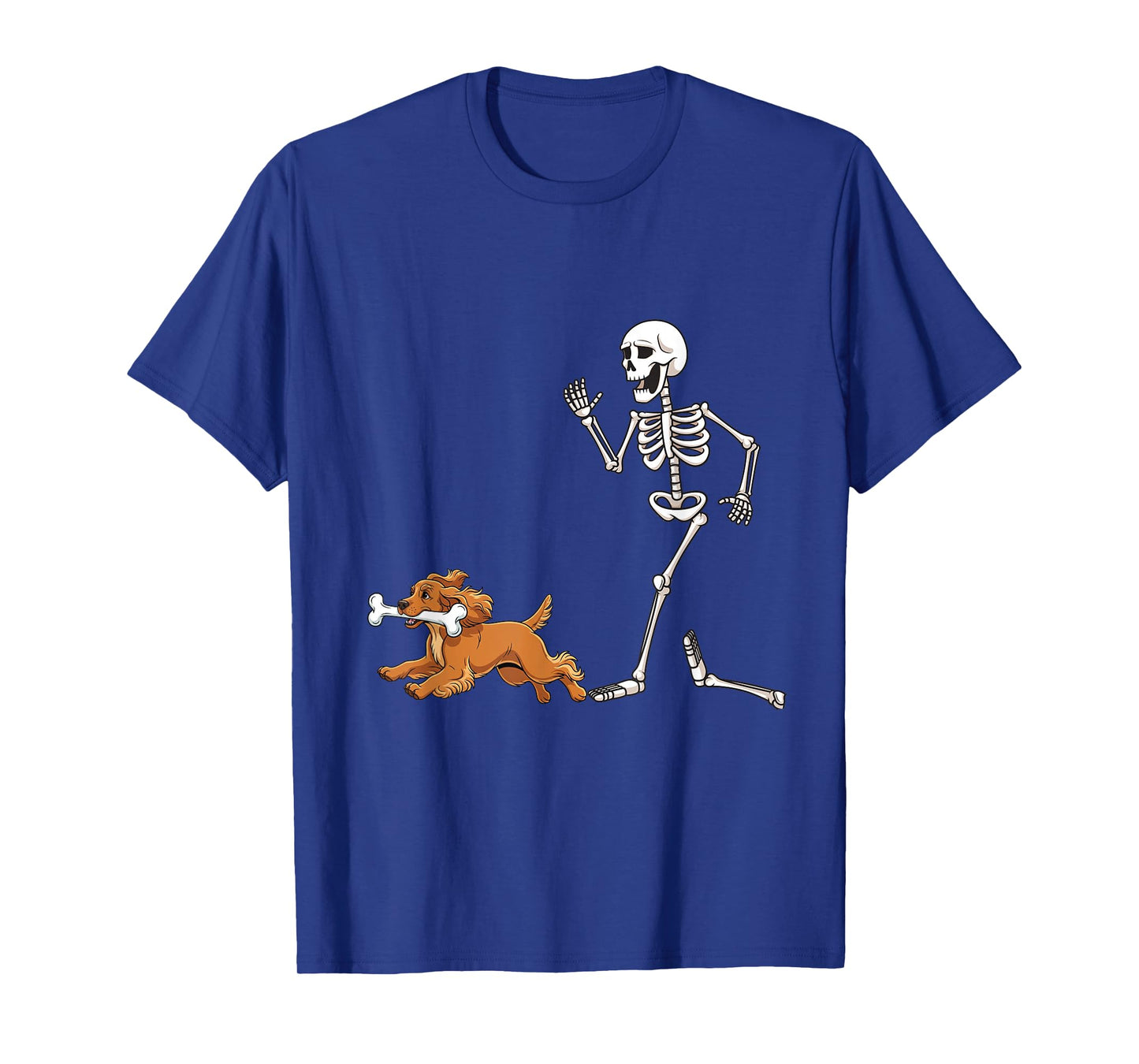 Funny Halloween Cocker Spaniel and Skeleton T-Shirt