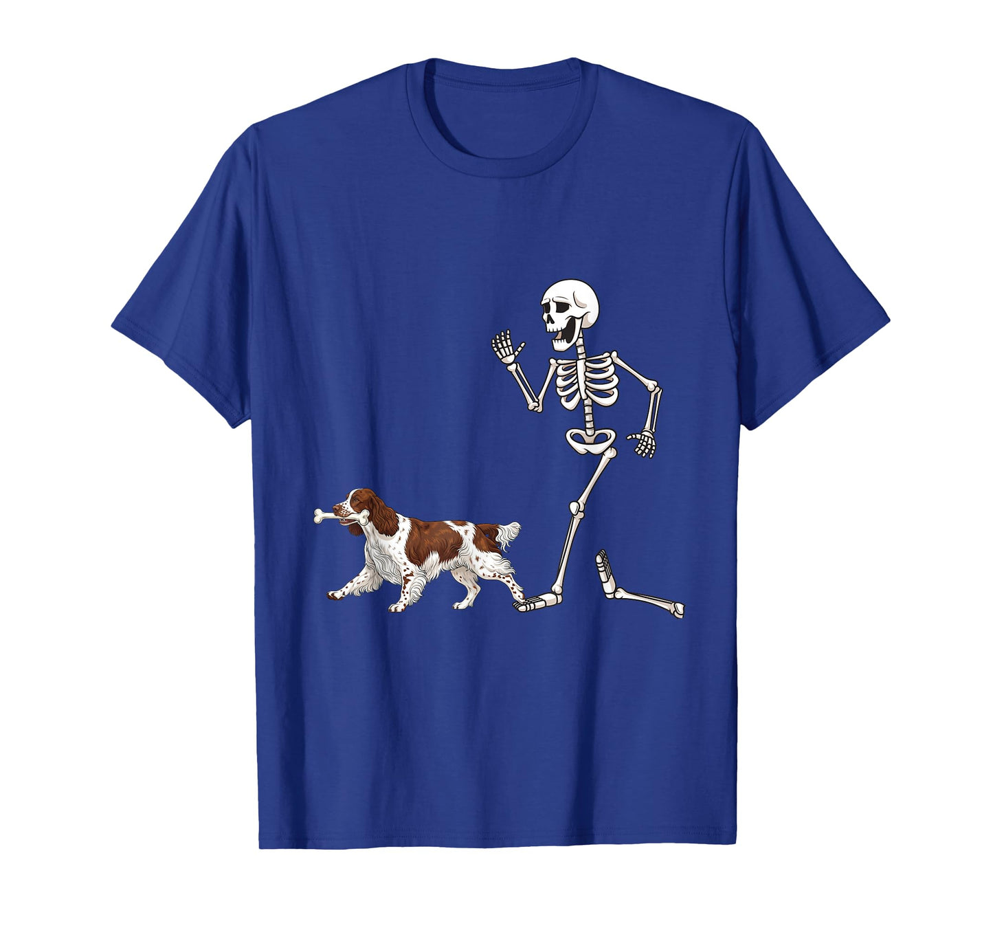 Funny Halloween English Cocker Spaniel and Skeleton T-Shirt