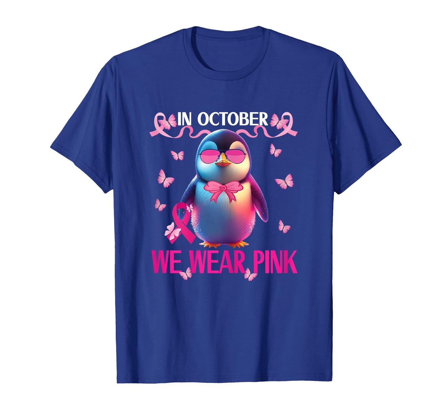 girls breast cancer awareness for toddlers kids penguin T-Shirt