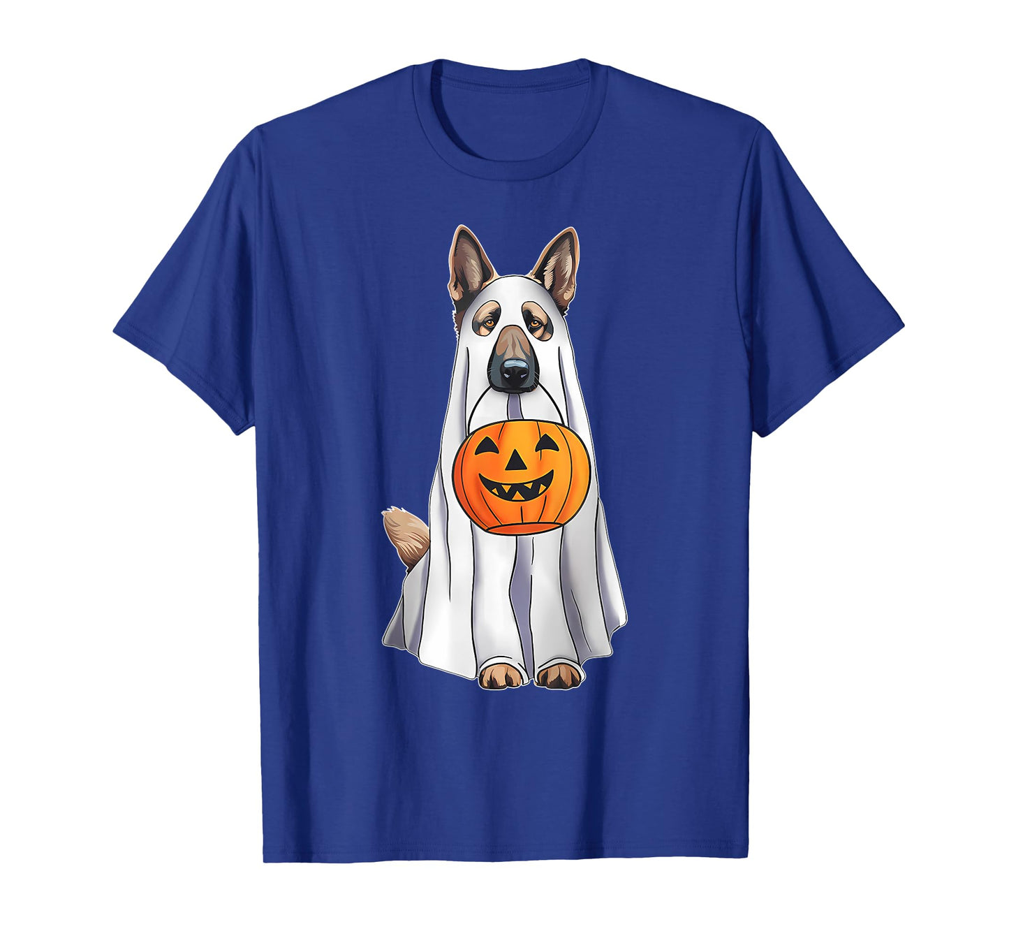 German Shepherd Ghost Pumpkin Halloween Costume Fall T-Shirt