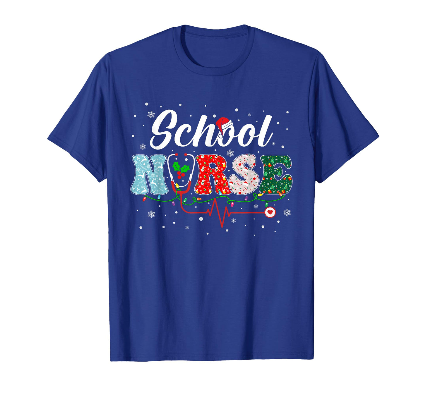 Love School Nurse Life Snowman Christmas Nurse Xmas Pajama T-Shirt