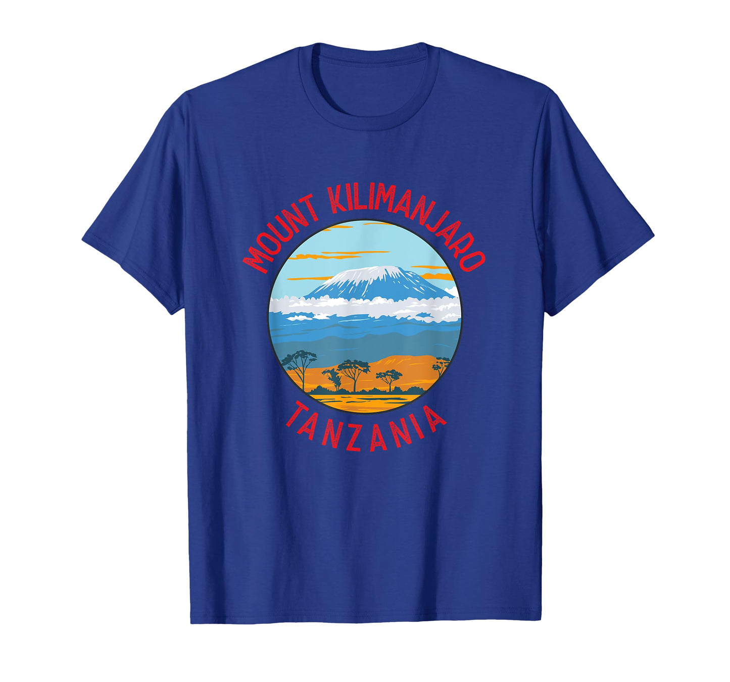 Mount Kilimanjaro Tanzania Distressed Circle Vintage T-Shirt