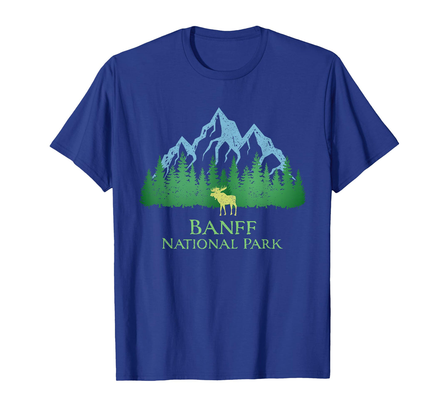 Banff National Park Alberta Canada Moose Trees Vintage Look T-Shirt