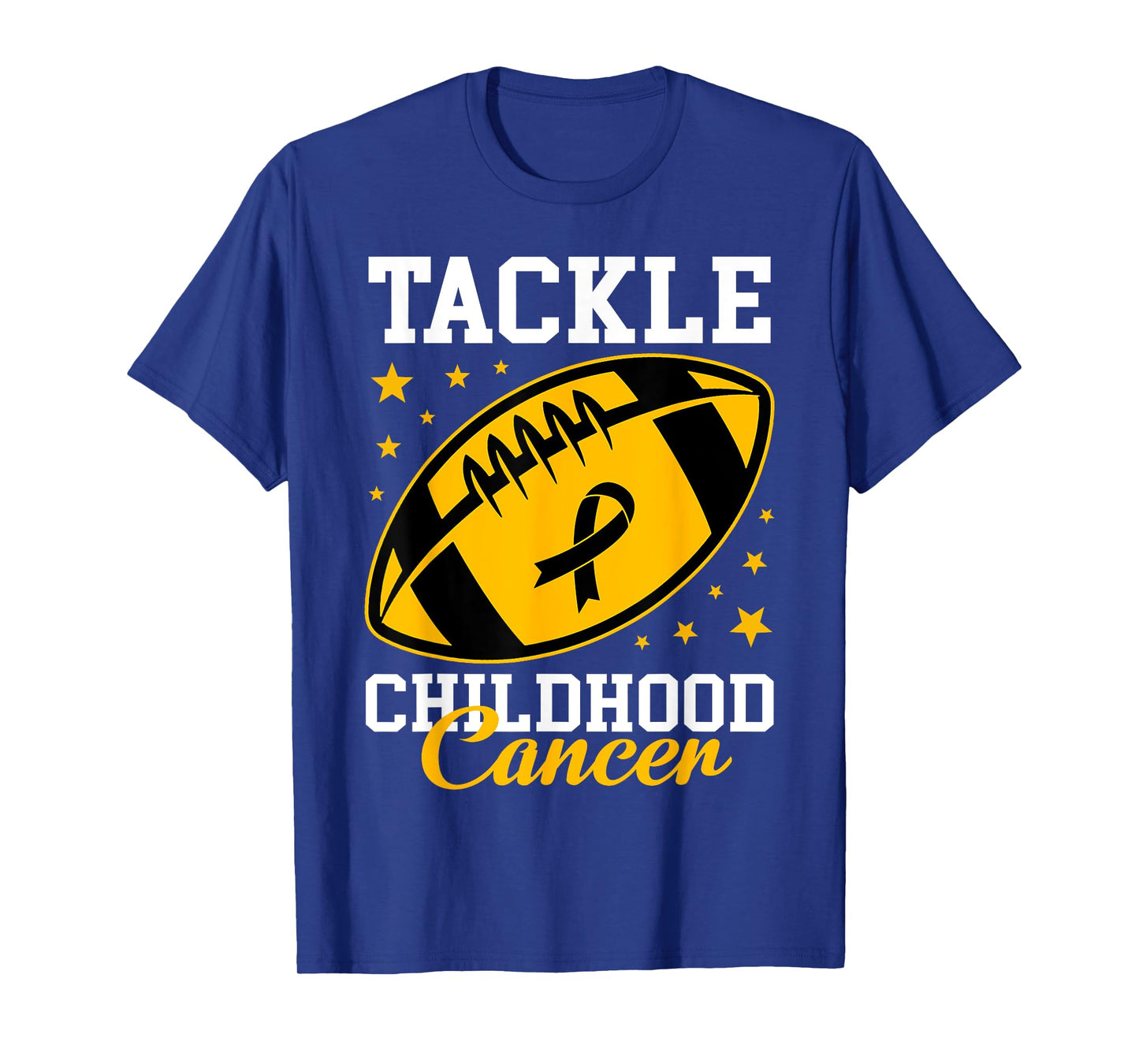 Tackle Childhood Cancer Awareness Ribbon Football Family Kid T-Shirt