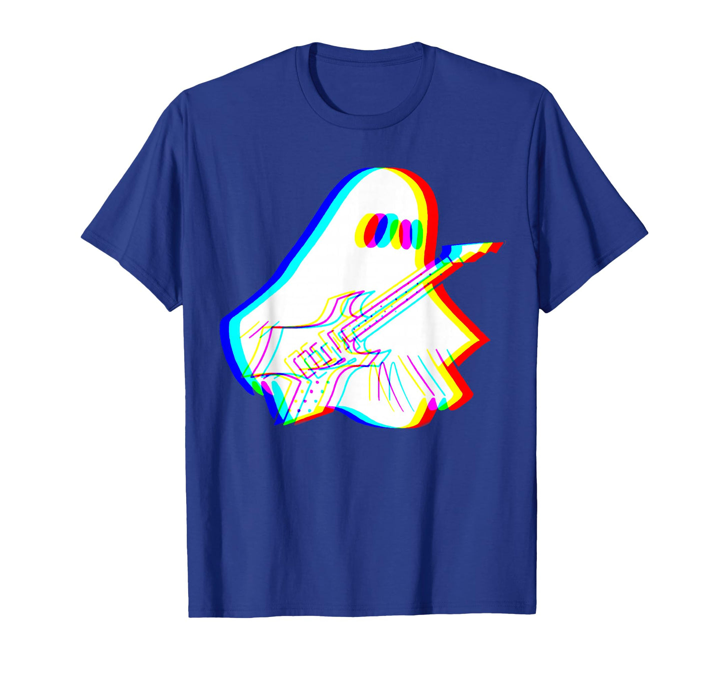Ghost Playing Electric Guitar Rock Halloween Mens Kids Boys T-Shirt