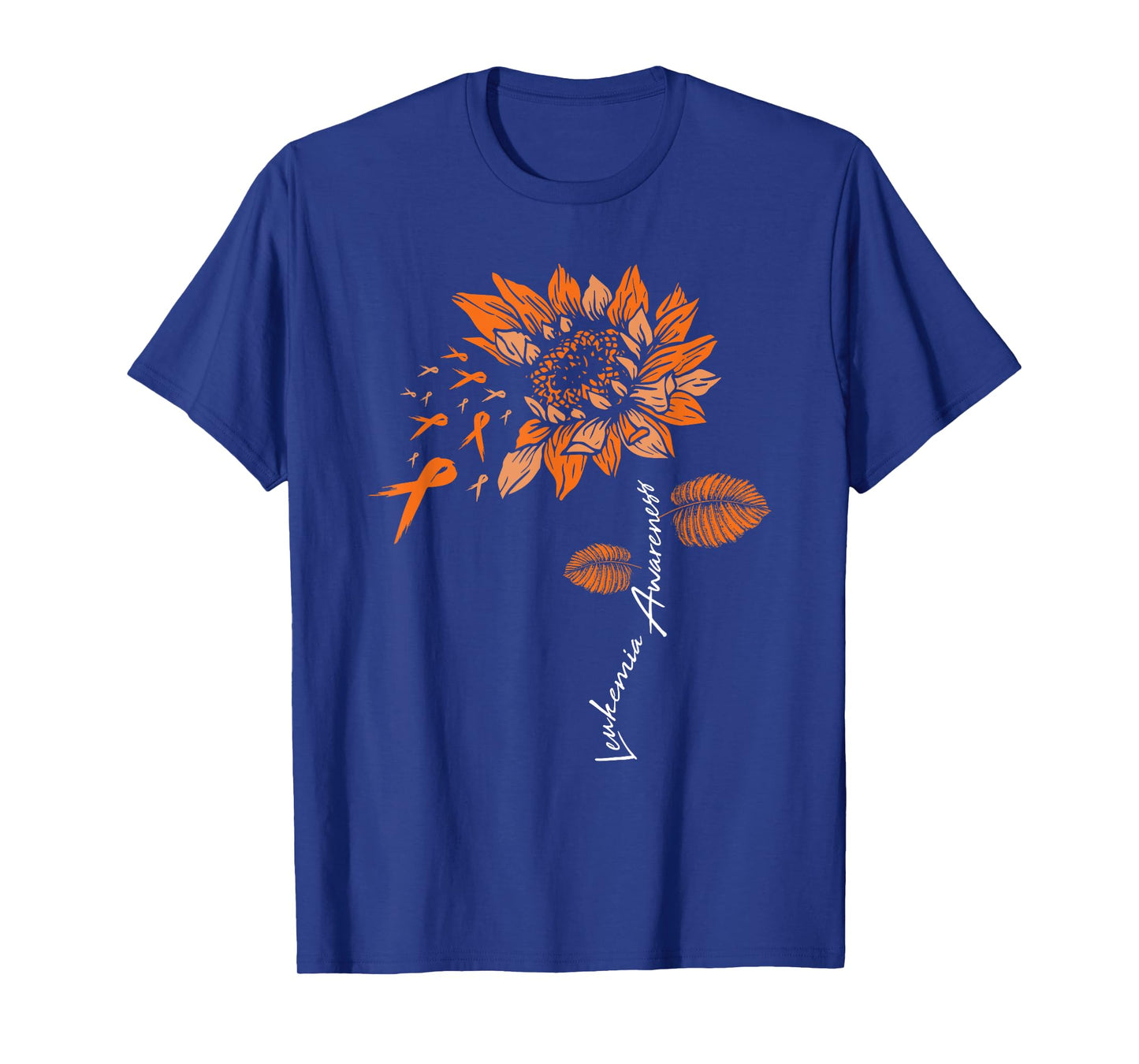 Leukemia Blood Cancer Awareness Orange Ribbon Sunflower T-Shirt