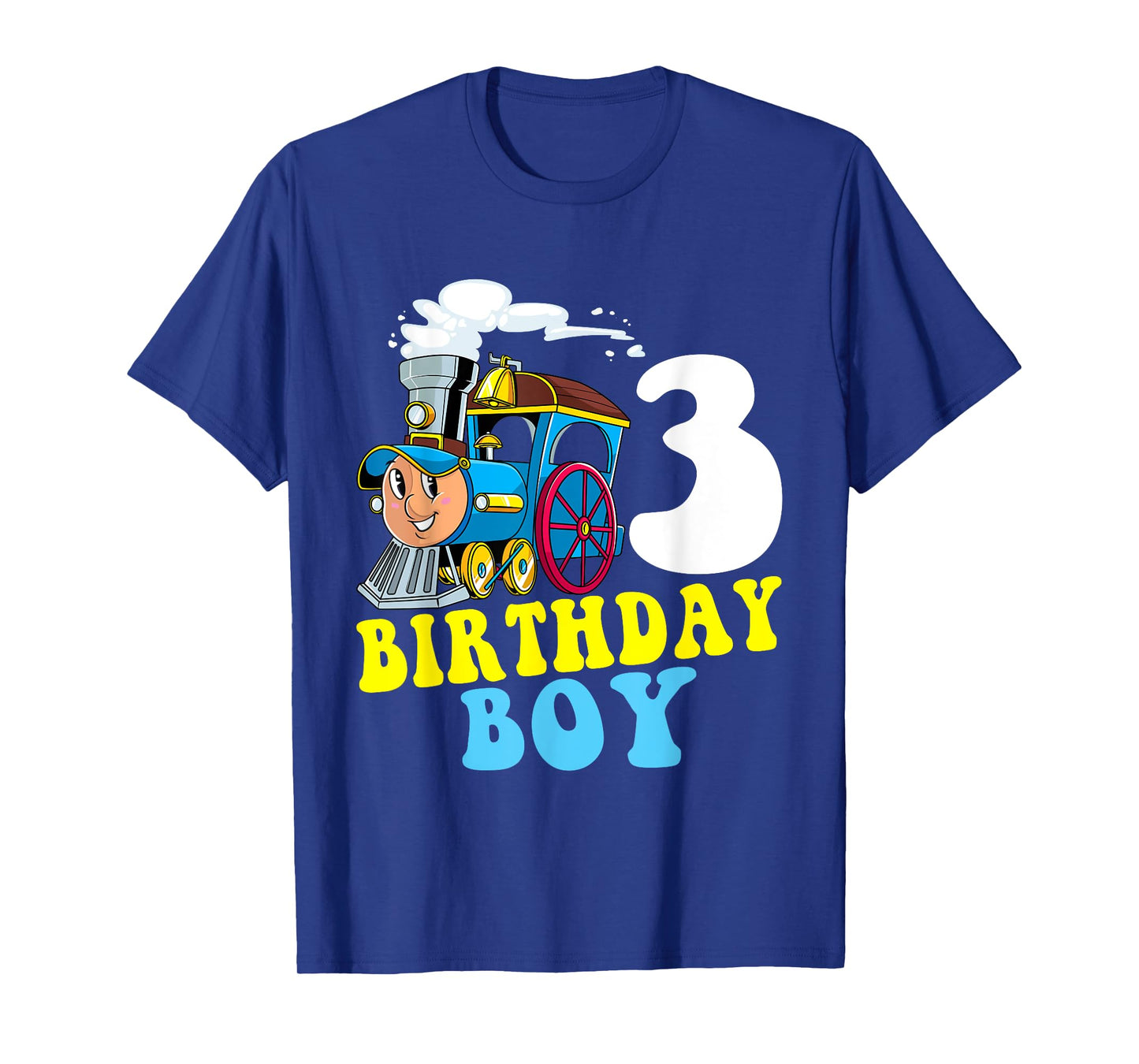 3rd Birthday Boy Train Lovers Three Years Old Kids Toddlers T-Shirt