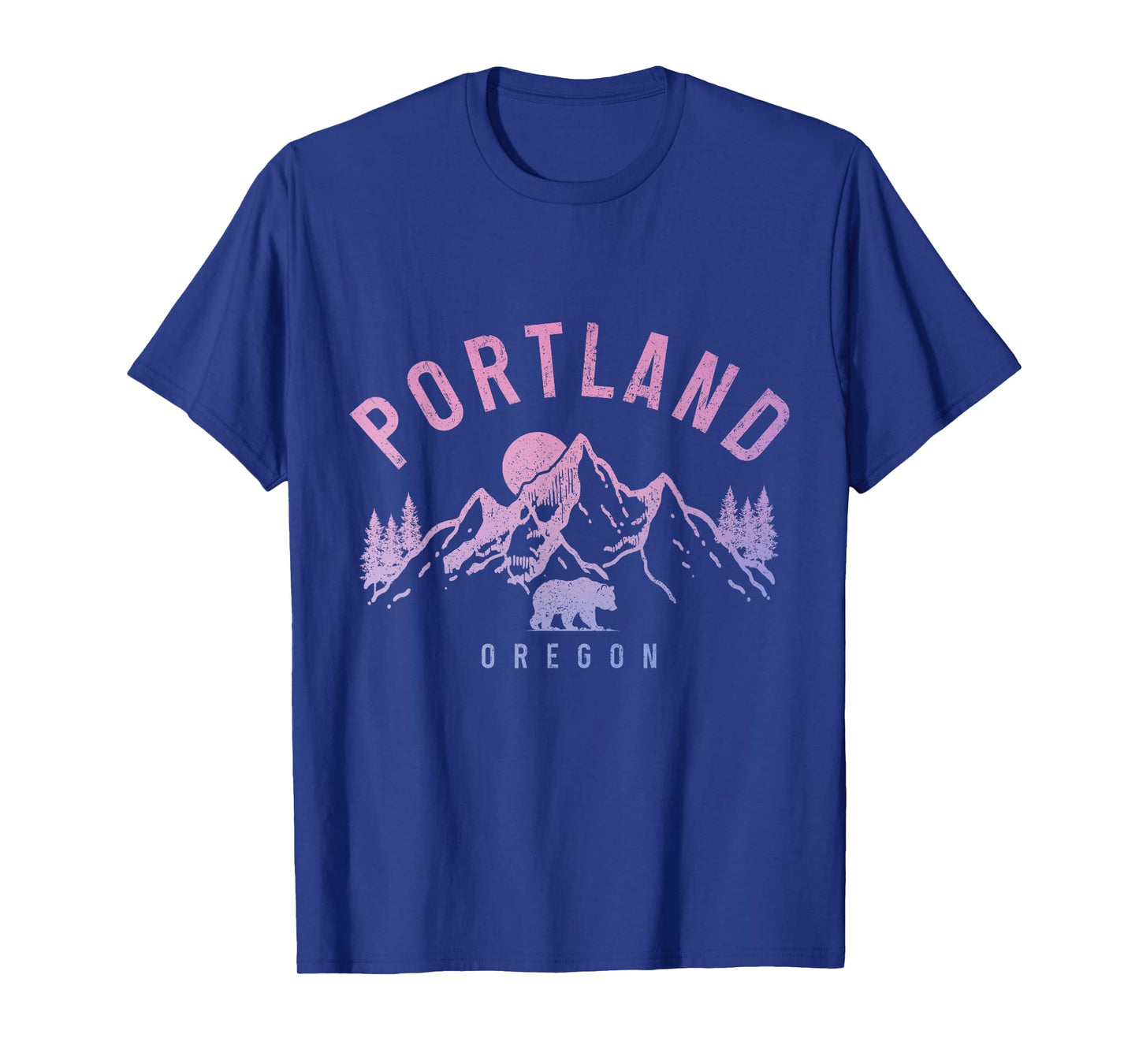 Portland Oregon Mountains Bear Nature Vintage T-Shirt