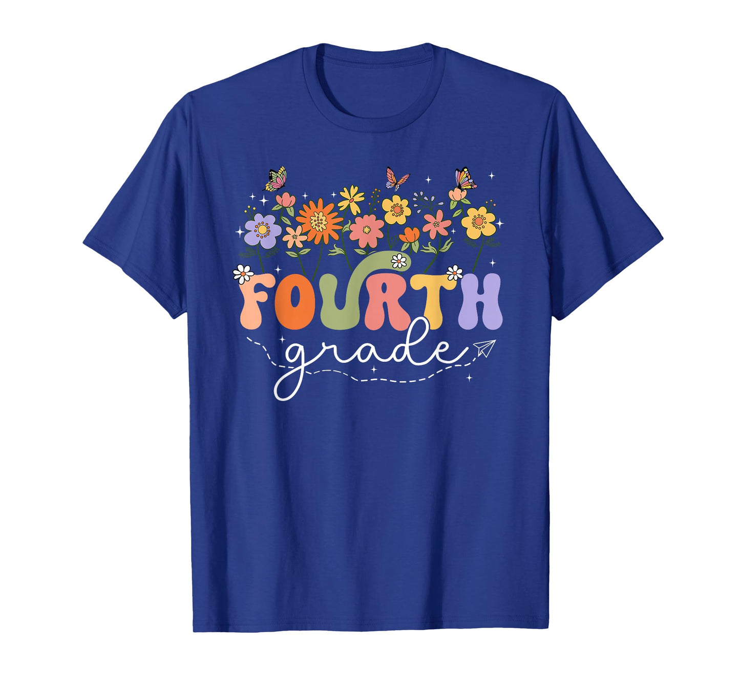 4th Fourth Grade Teacher Wildflower Back To School Floral T-Shirt