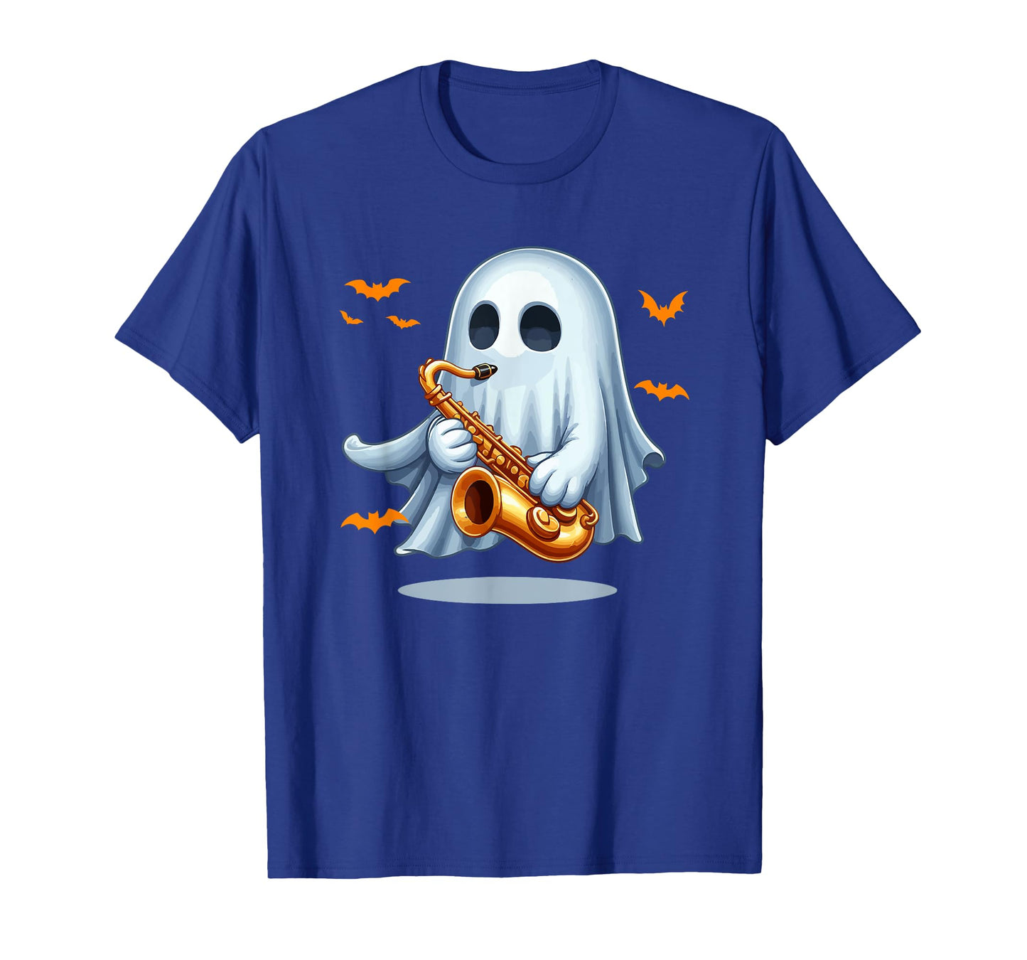 Boo Ghost Playing Saxophone Halloween Musical Instrument T-Shirt