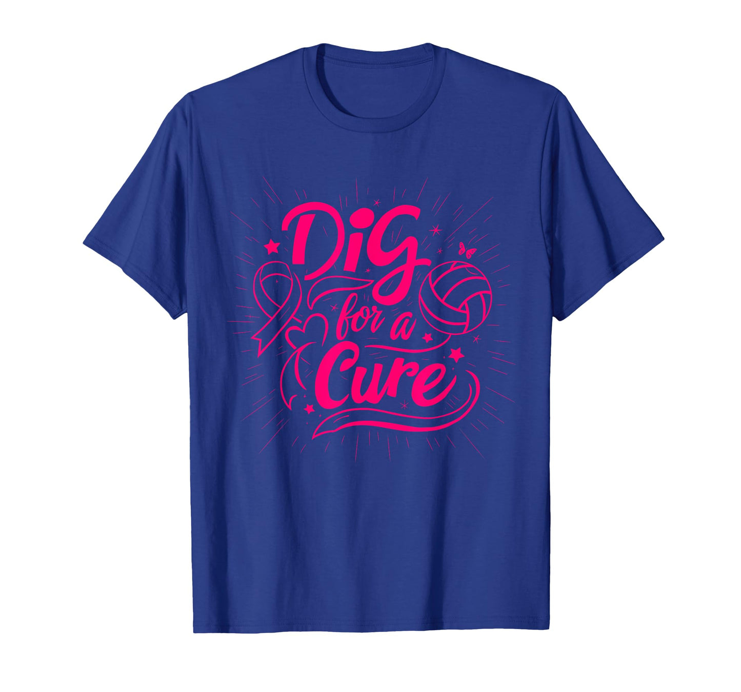 Dig For A Cure Breast Cancer Awareness Volleyball Pink T-Shirt