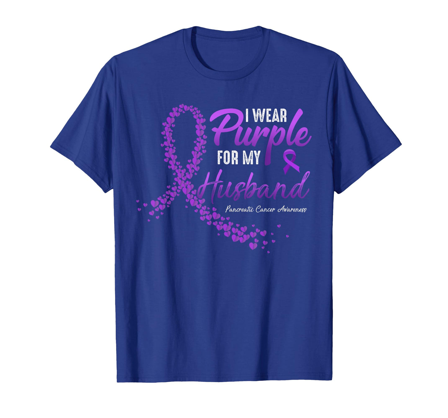 I Wear Purple For HUSBAND Pancreatic Cancer Awareness gifts T-Shirt