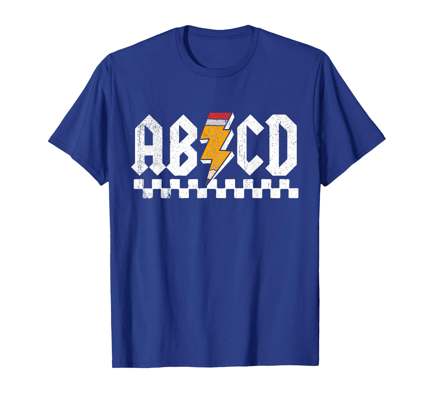 AB CD Lightning Checkered Pencil Leopard Testing Day Teacher T-Shirt for Men Women Kids