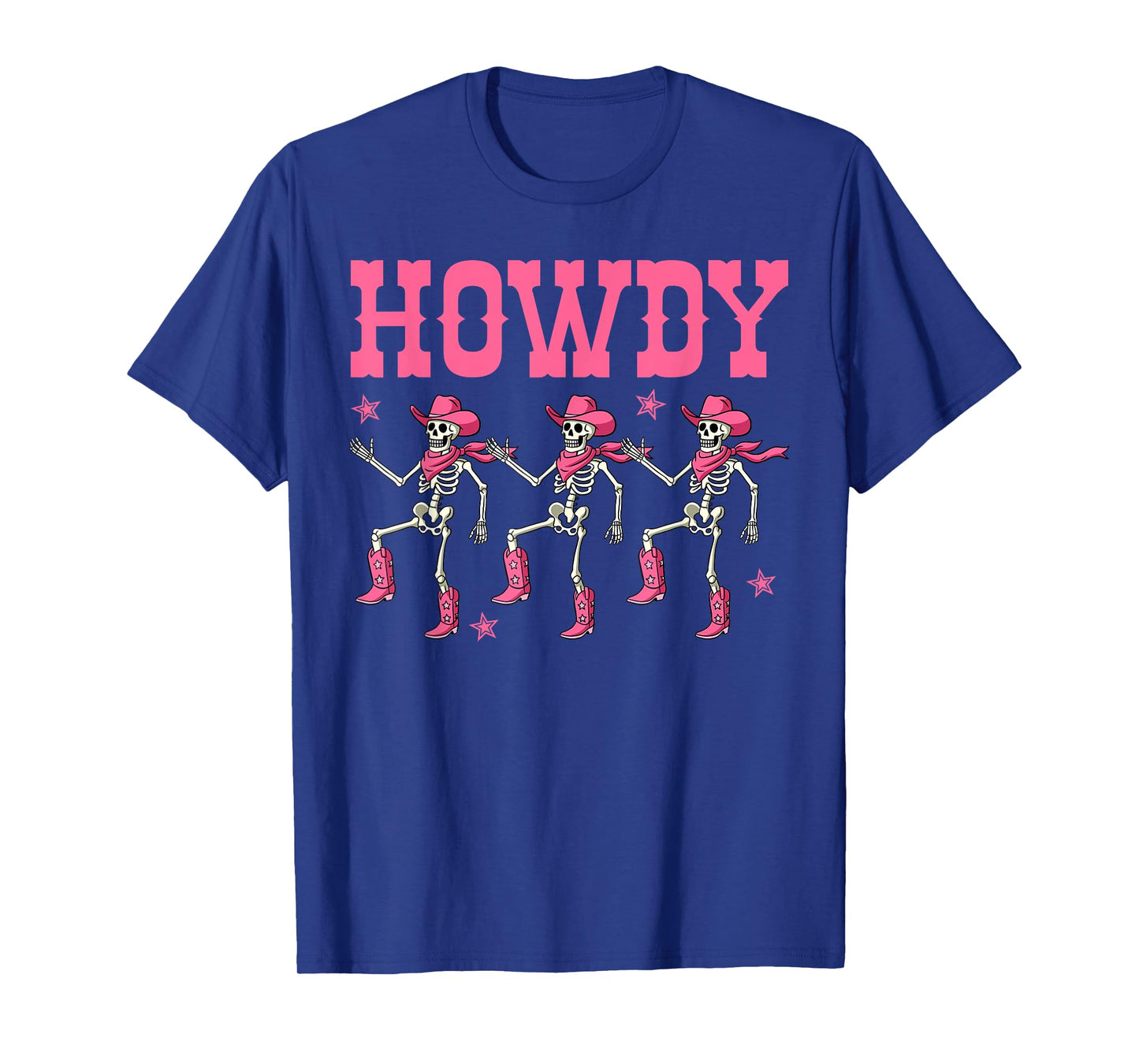 Howdy Western Women Girls Skeleton Cowgirl Dancing T-Shirt