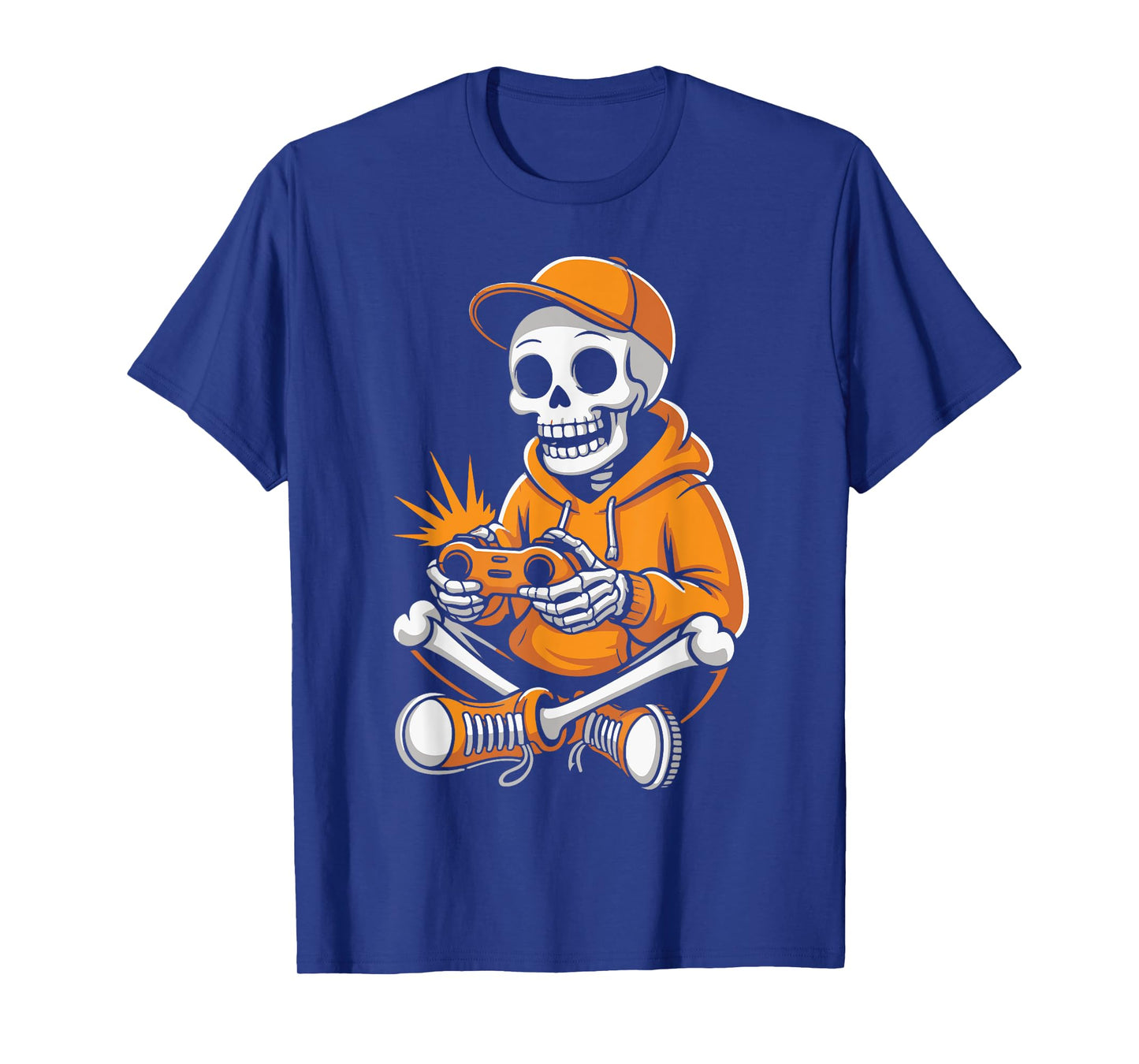 Spooky Skeleton Video Game Halloween Gaming Gamer Boys Men T-Shirt