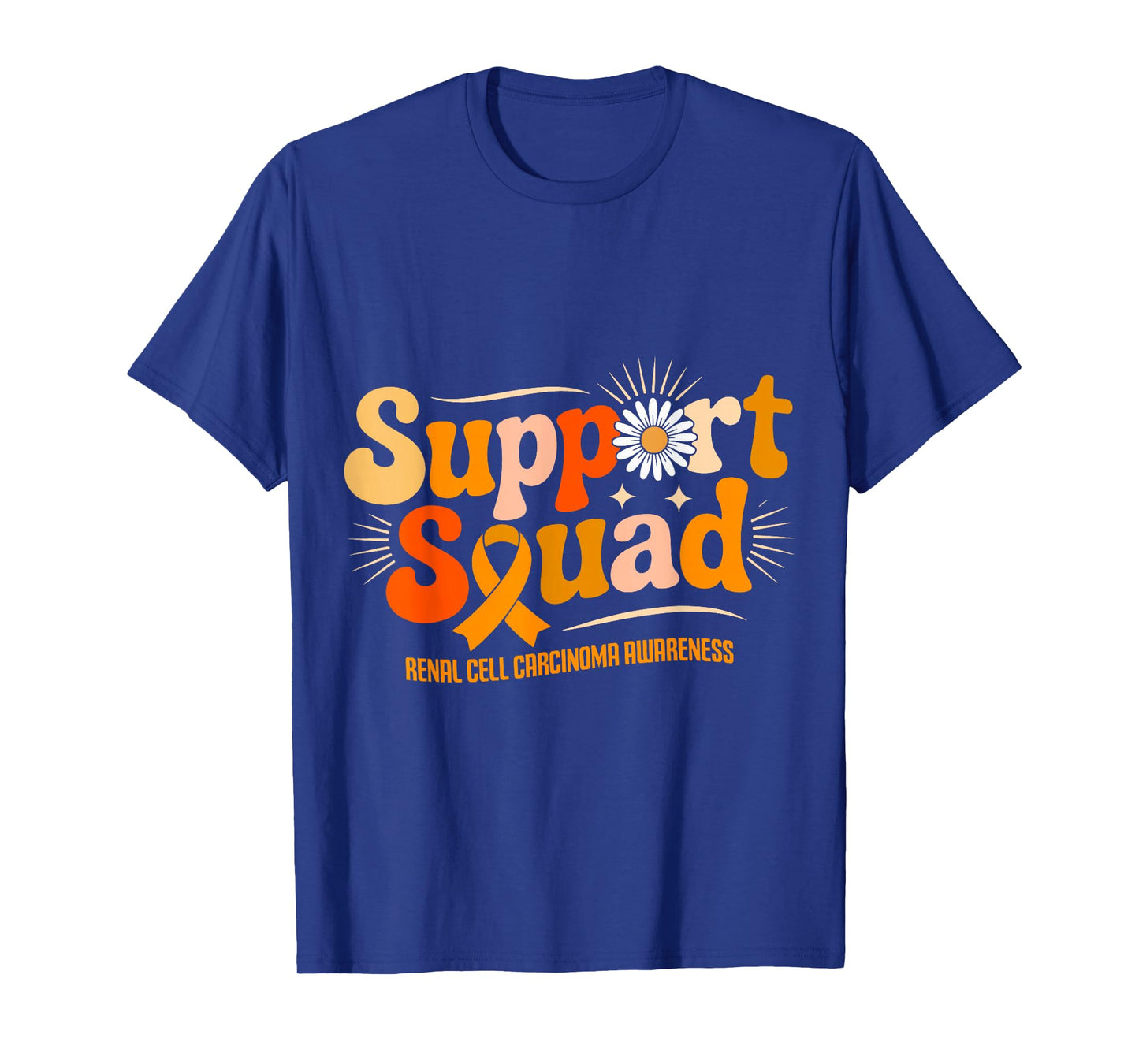 Support Squad Renal Cell Carcinoma Awareness Retro Ribbon T-Shirt
