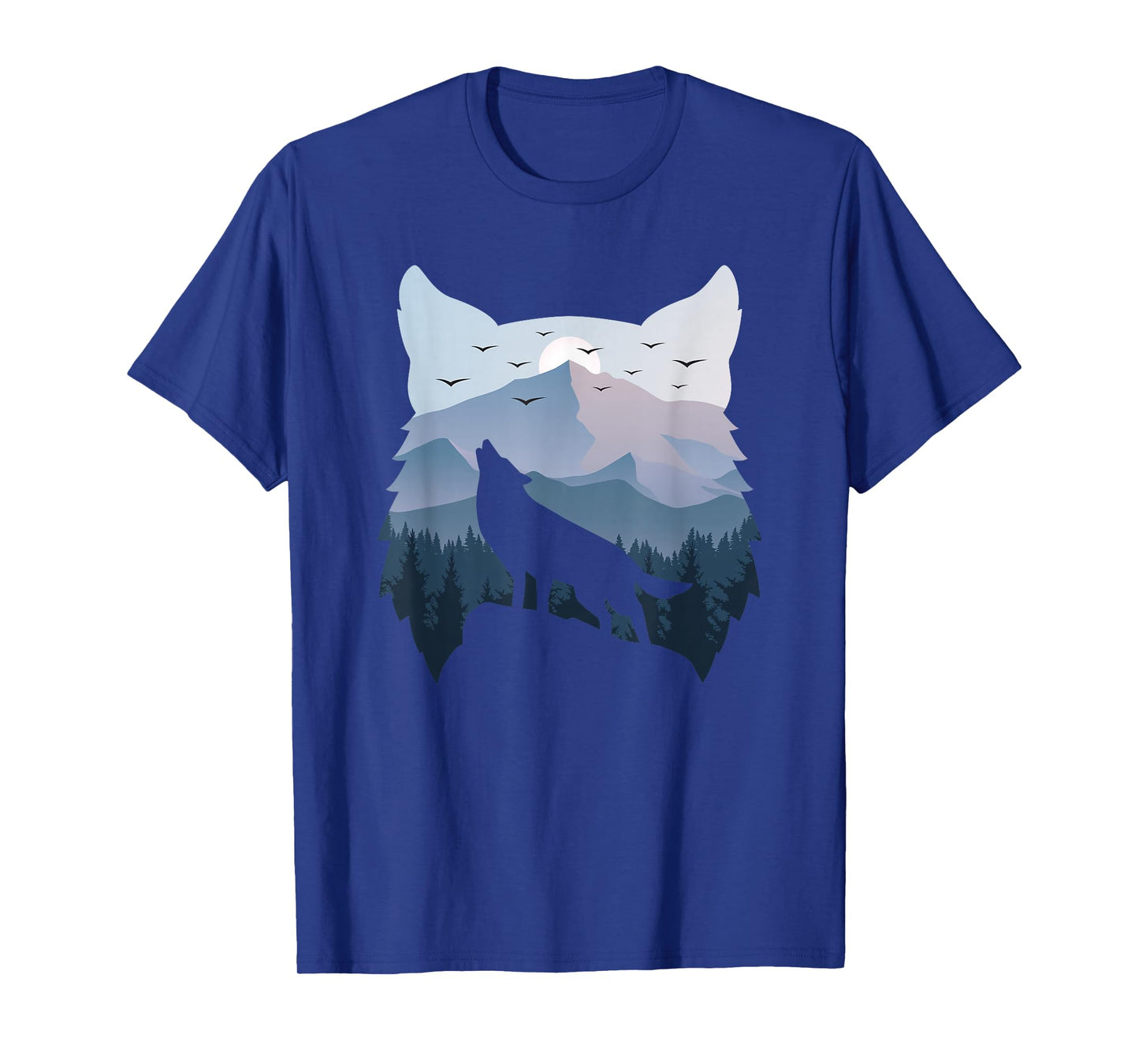 Wolf Landscape Mountain Wildlife Animal Nature Men Women T-Shirt