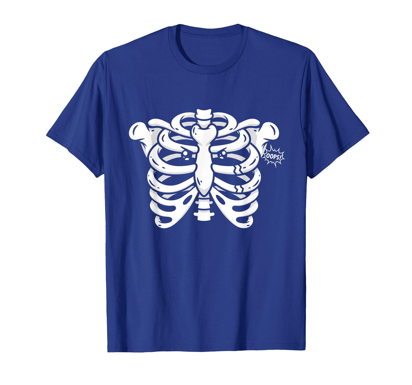 Funny Broken Rib Cage Skeleton Oops Halloween Costume Women T-Shirt