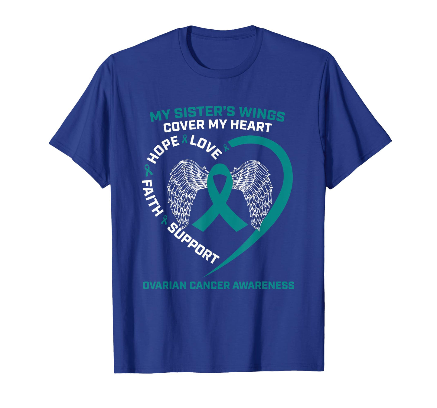 Products In Memory Of Sister Wings Ovarian Cancer Awareness T-Shirt