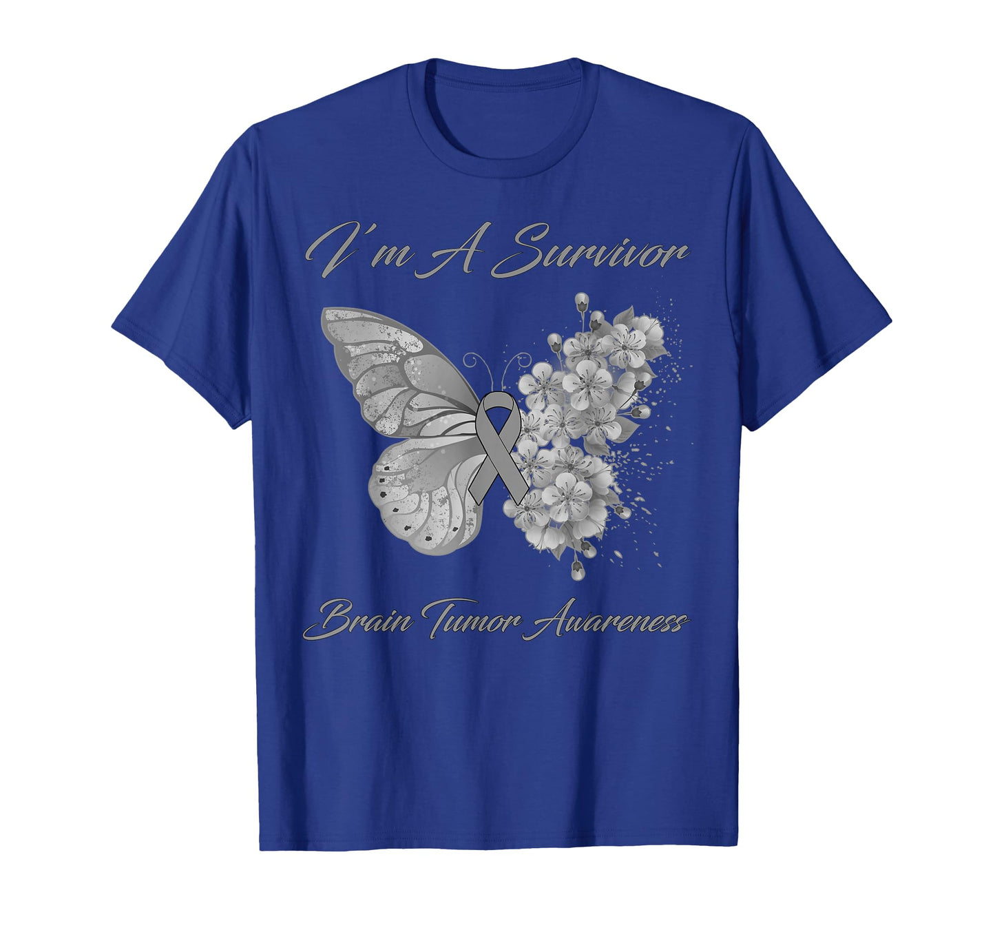 Butterfly I’m A Survivor Brain Tumor Awareness T-Shirt
