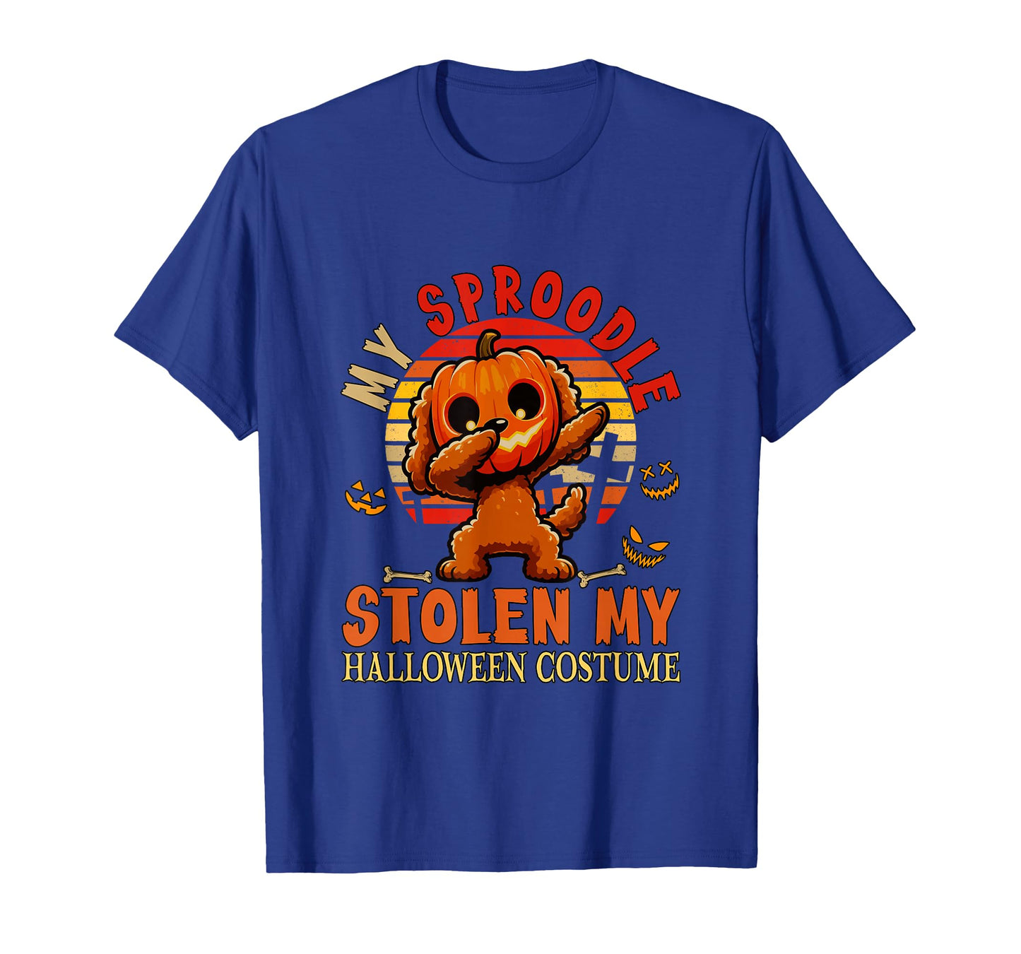Sproodle Stolen My Halloween Costume Dog Carved Pumpkin T-Shirt