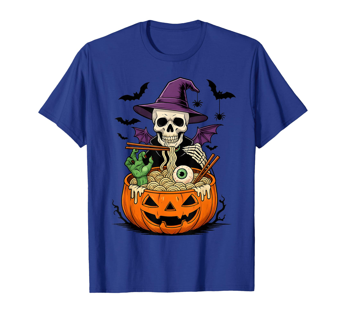Anime Skeleton Ramen Halloween Funny Graphic Tee Skeleton T-Shirt