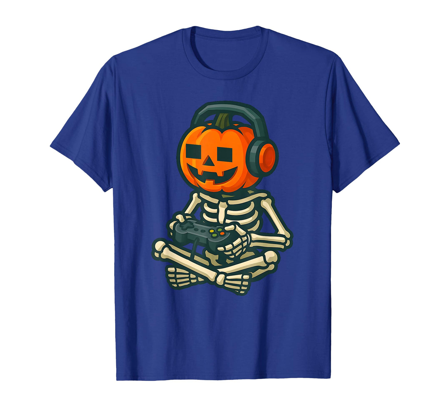Halloween Jack o Lantern Gamer Funny Pixel Video Gaming Boys T-Shirt