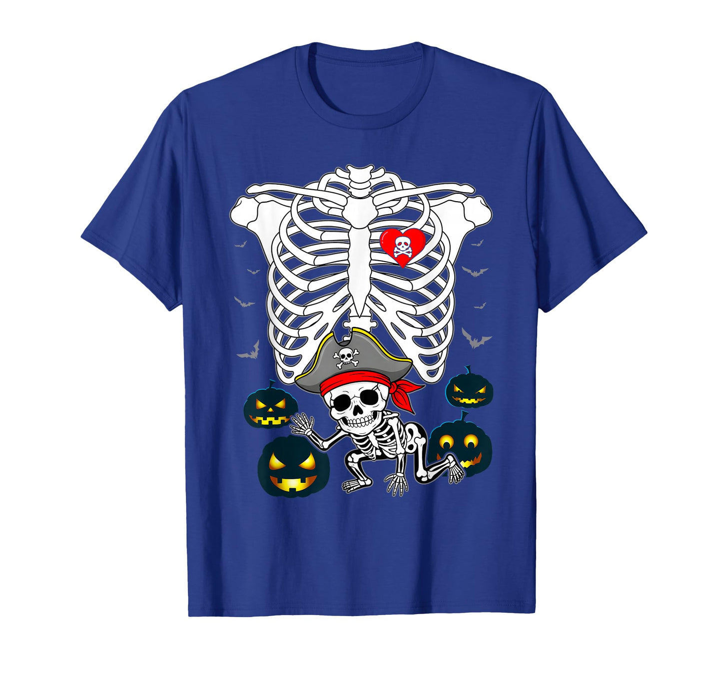 Baby Pregnancy Halloween Skeleton Xray Pirate Boy Pregnant T-Shirt