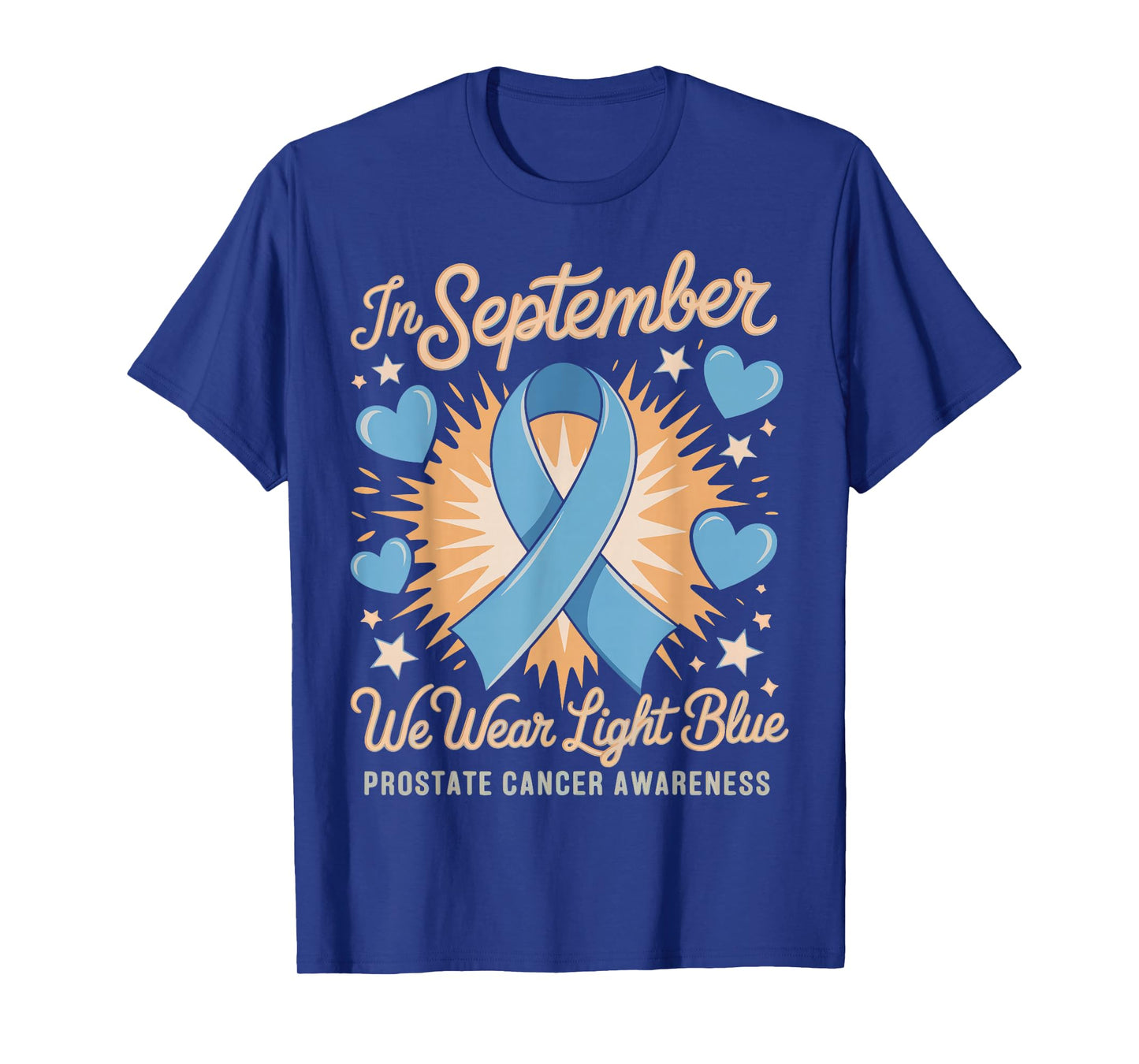 In September We Wear Light Blue Prostate Cancer Awareness T-Shirt