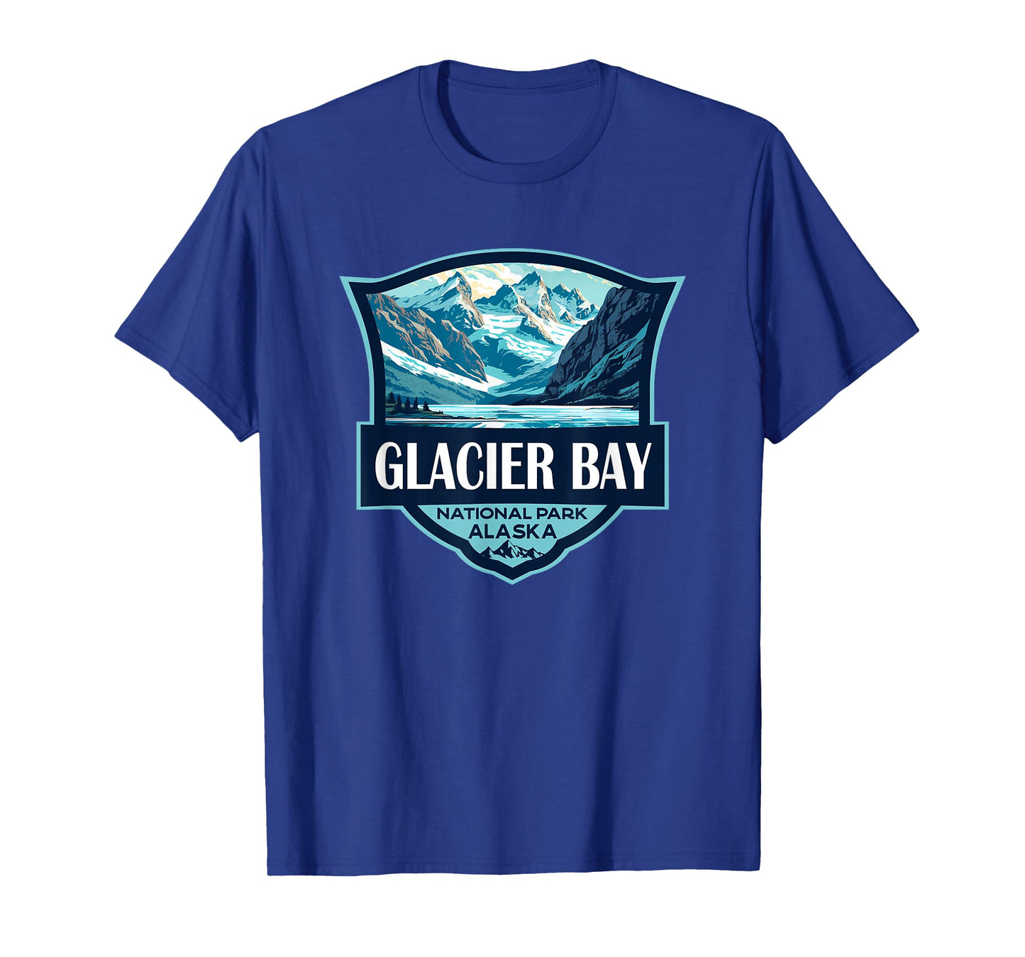 Glacier Bay National Park Illustration Travel Retro Badge T-Shirt