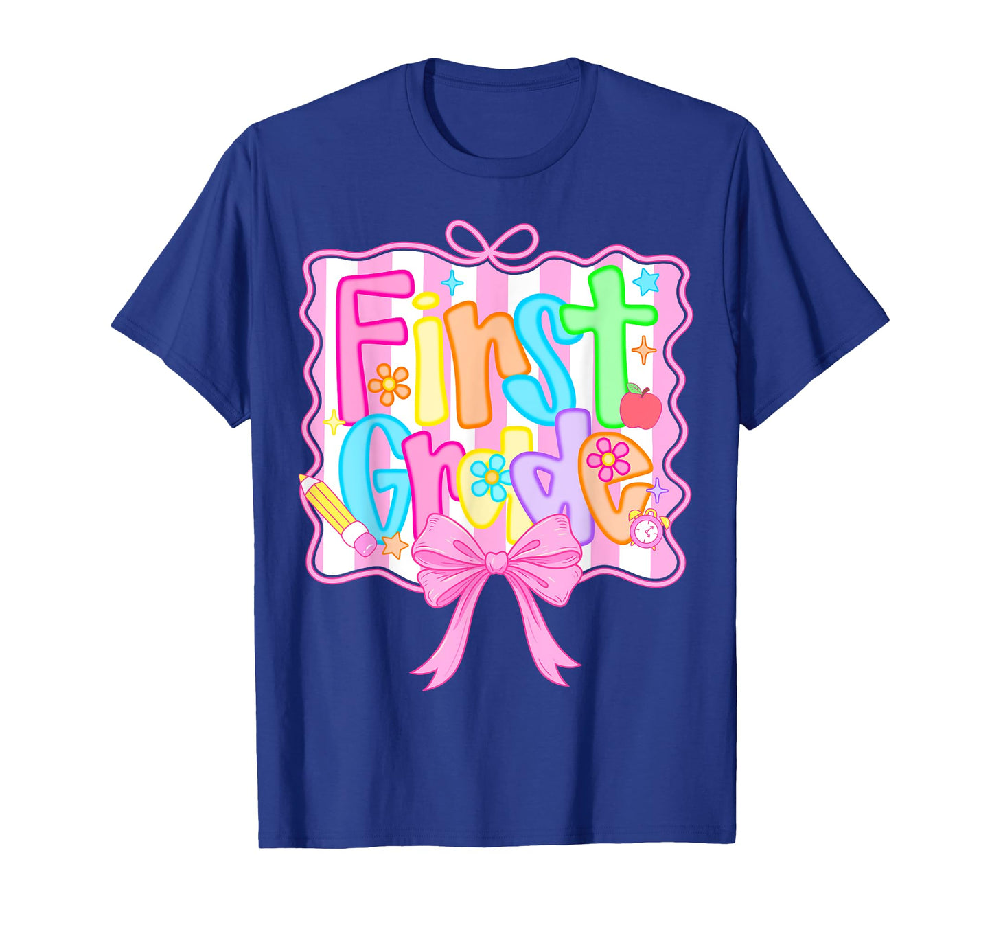 First Grade Back to School Bow Cute Coquette 1st Grade Girls T-Shirt