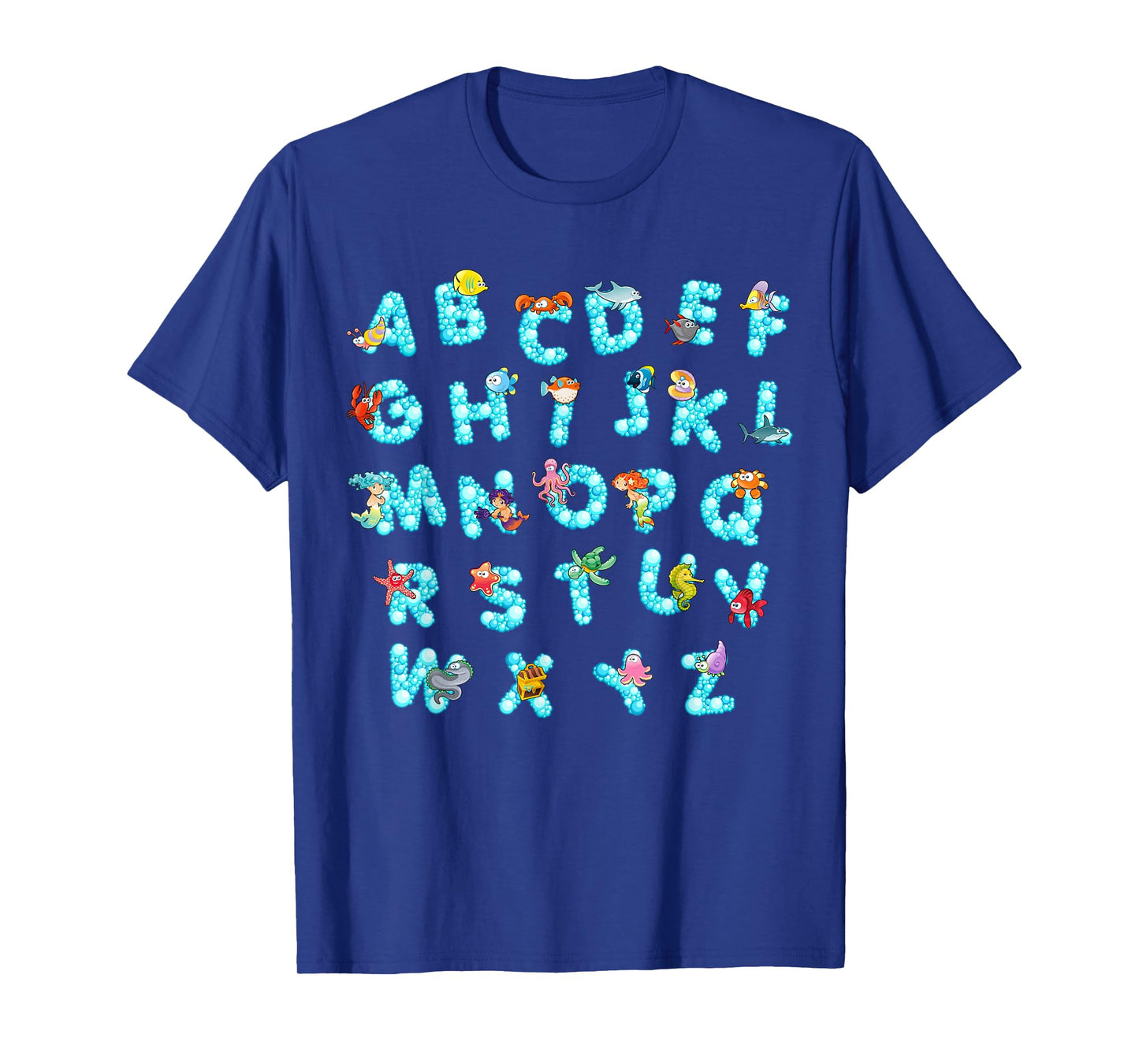 Funny Alphabet Ocean Animal Kindergarten Teacher T-Shirt