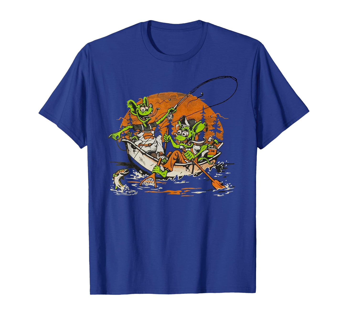 River Rats Mouse Monster Fishing On Halloween T-Shirt
