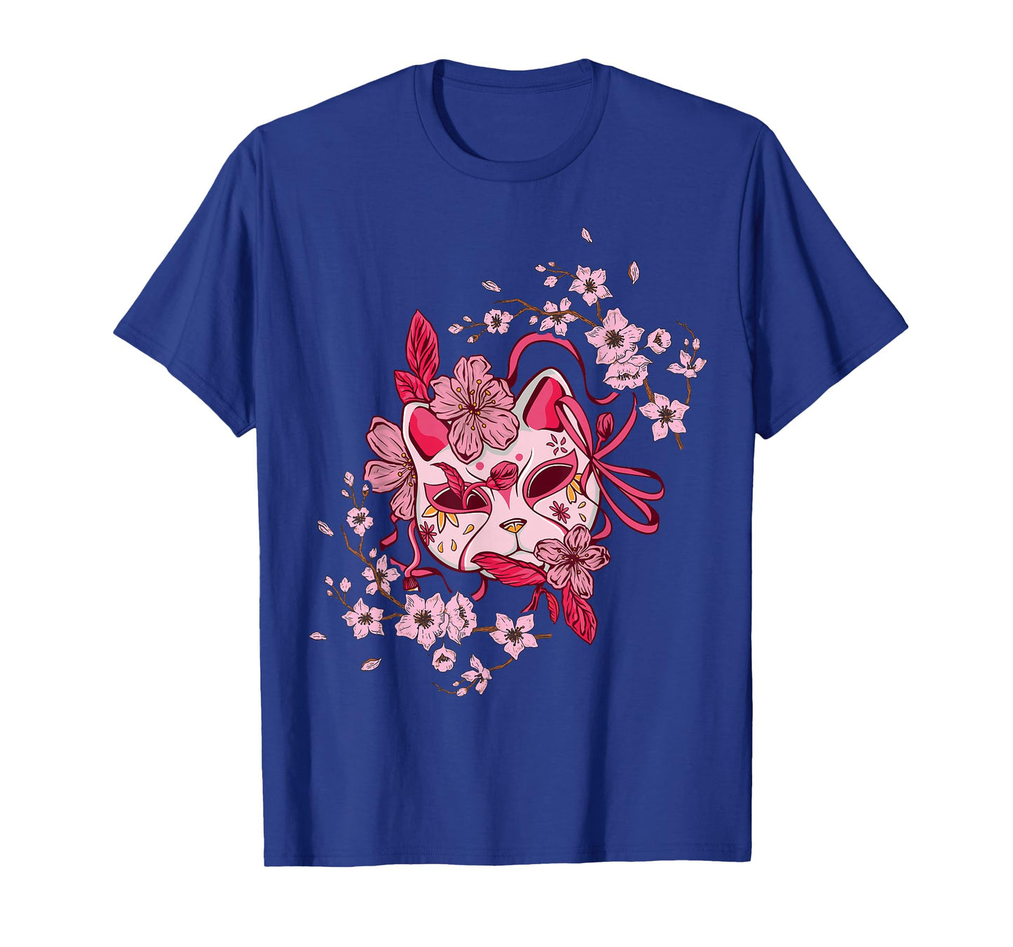 Sakura Tree Japanese Mask Cherry Pink Flower Blossom T-Shirt