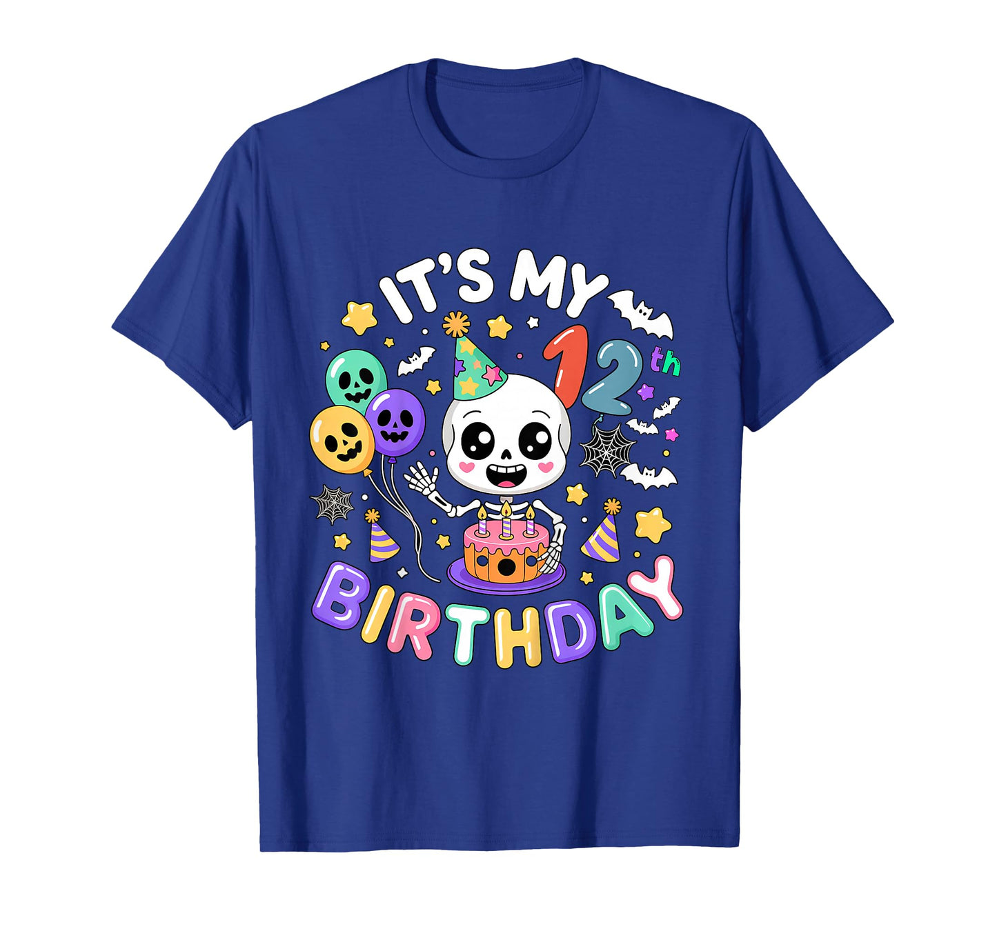 Its My 12th Birthday Skeleton Halloween Toddler Boy Girl T-Shirt
