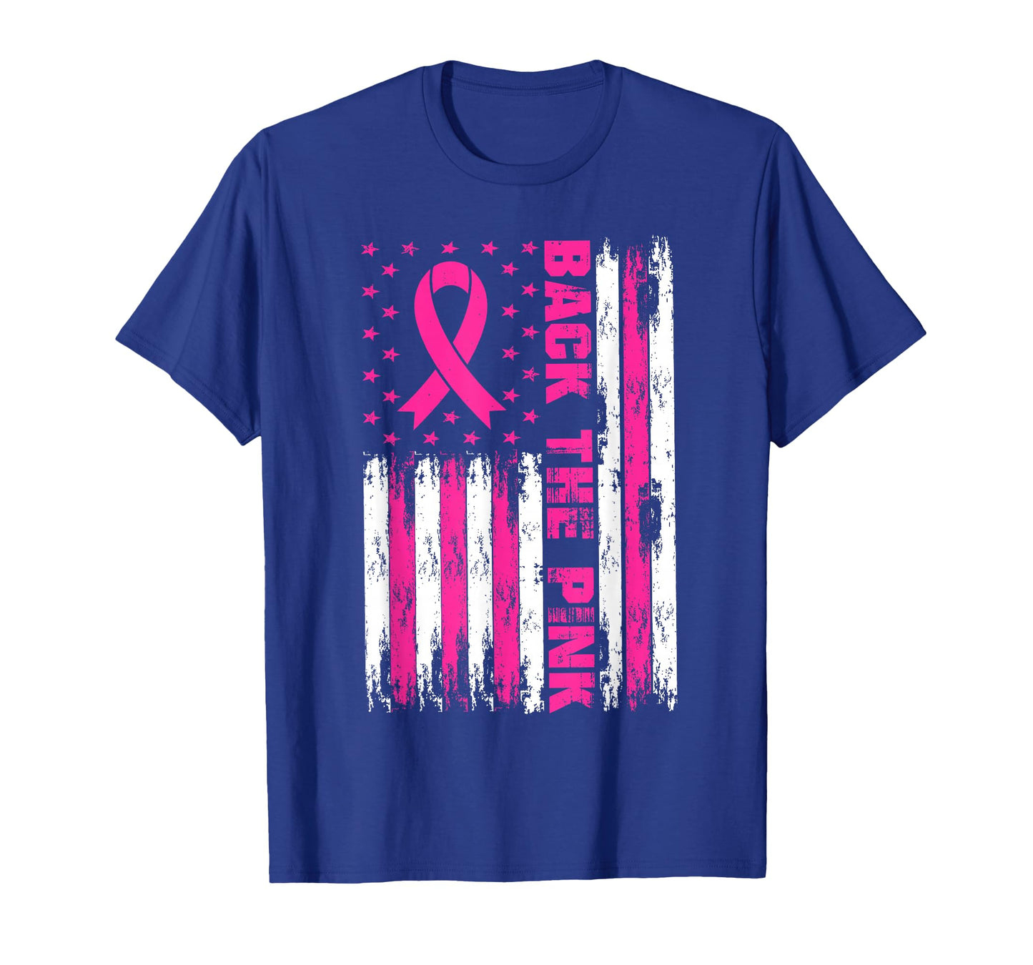 Back The Pink American Flag Ribbon Breast Cancer Awareness T-Shirt