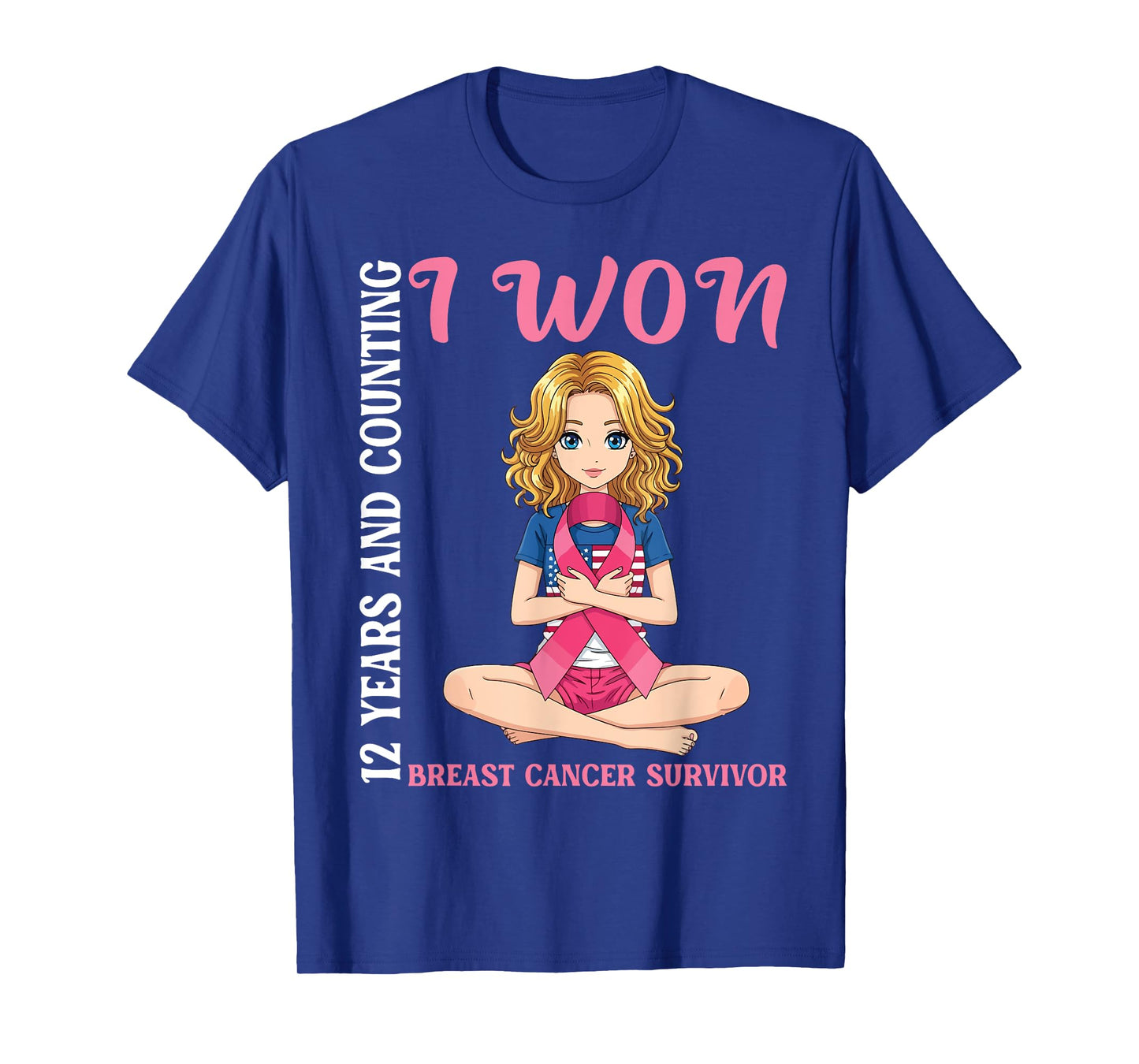 Cute Girl 12 Years and Counting I Won Breast Cancer Survivor T-Shirt