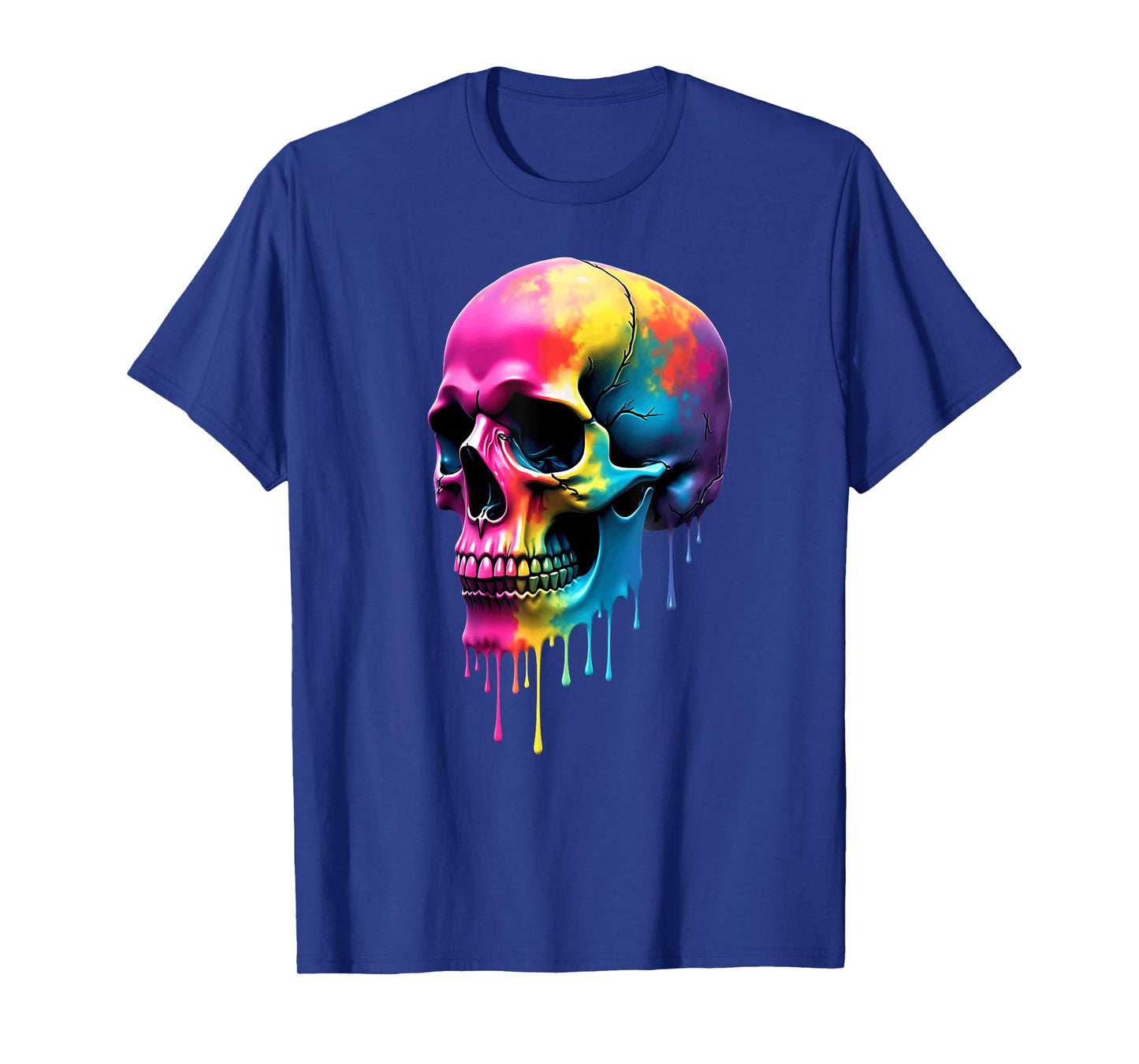 Colorful Skull Melting Halloween T-Shirt