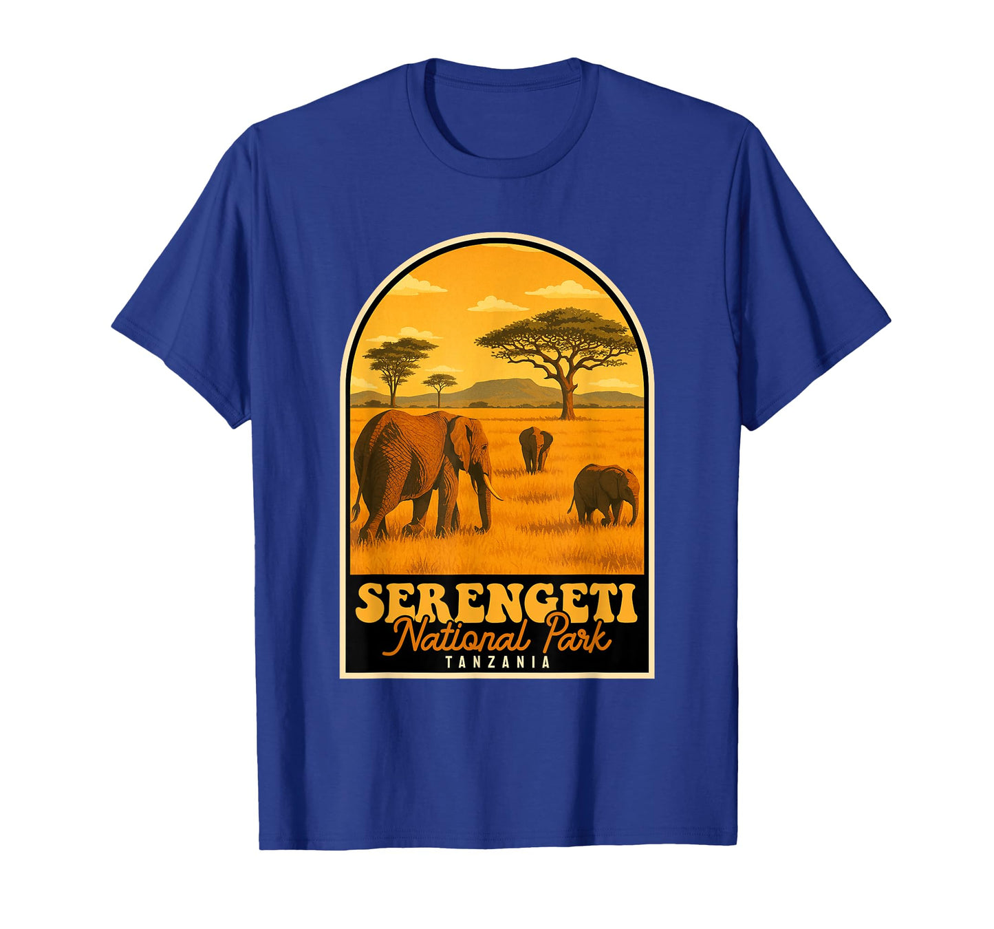 Serengeti National Park Vintage Tanzania Safari Elephants T-Shirt
