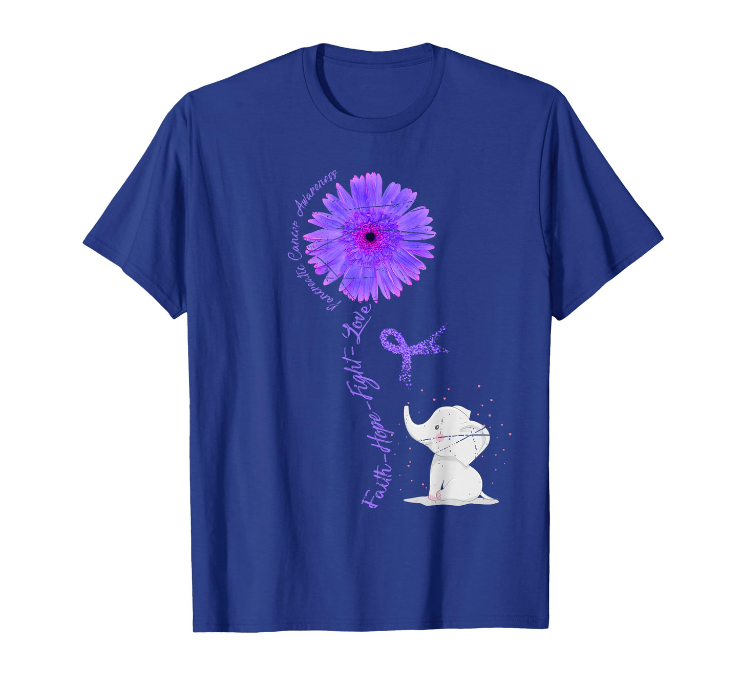 Cancer Fight Support Purple Ribbon Gift Pancreatic Cancer T-Shirt