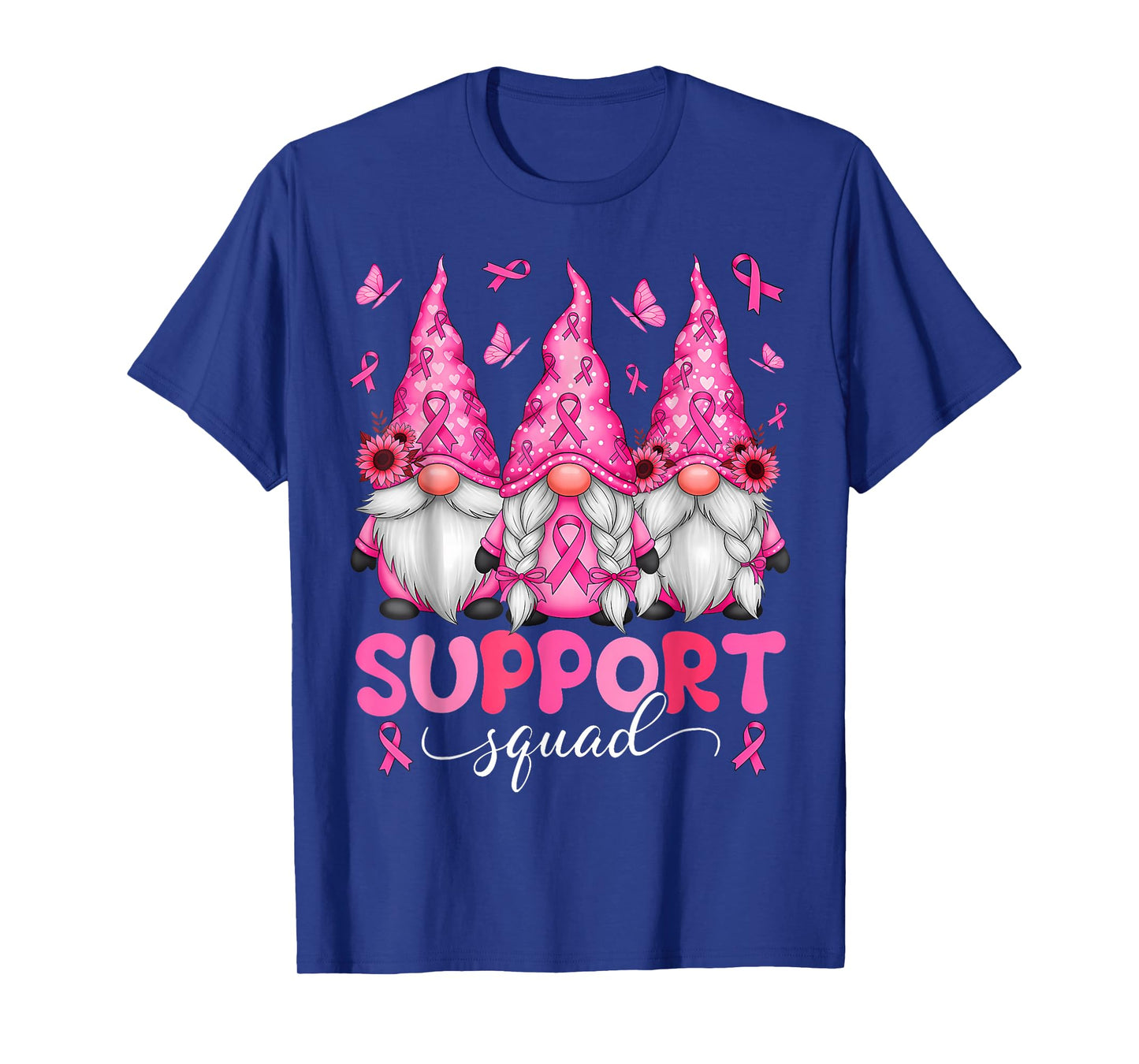 Support Squad Gnomes Breast Cancer Awareness Men Women Kids T-Shirt
