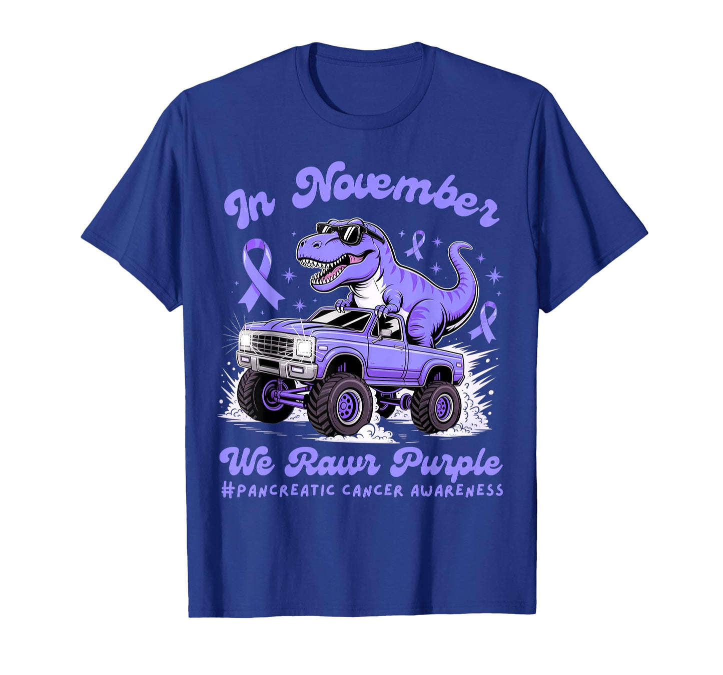 Pancreatic Cancer Support Squad T-Rex Dino Kids Boys Toddler T-Shirt