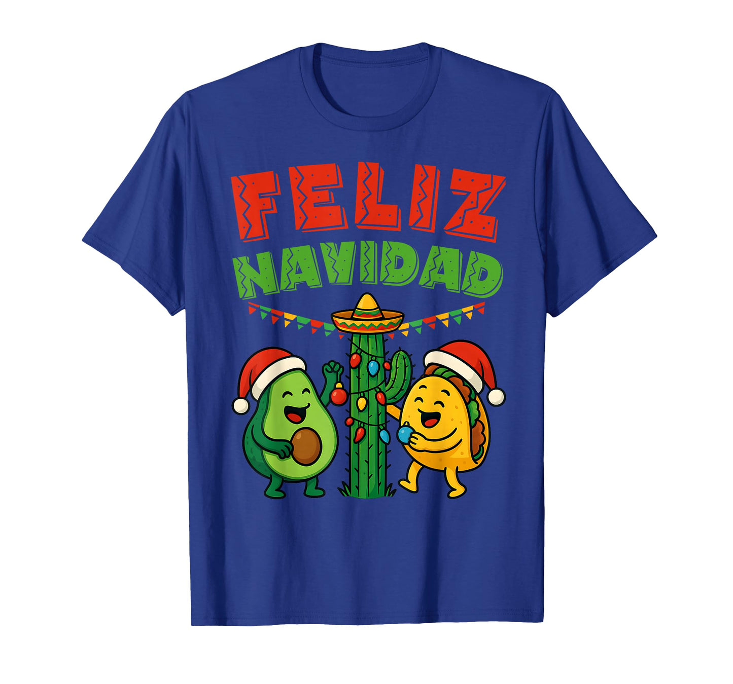 Funny Feliz Navidad Avocado Tacos Mexican Christmas Family T-Shirt