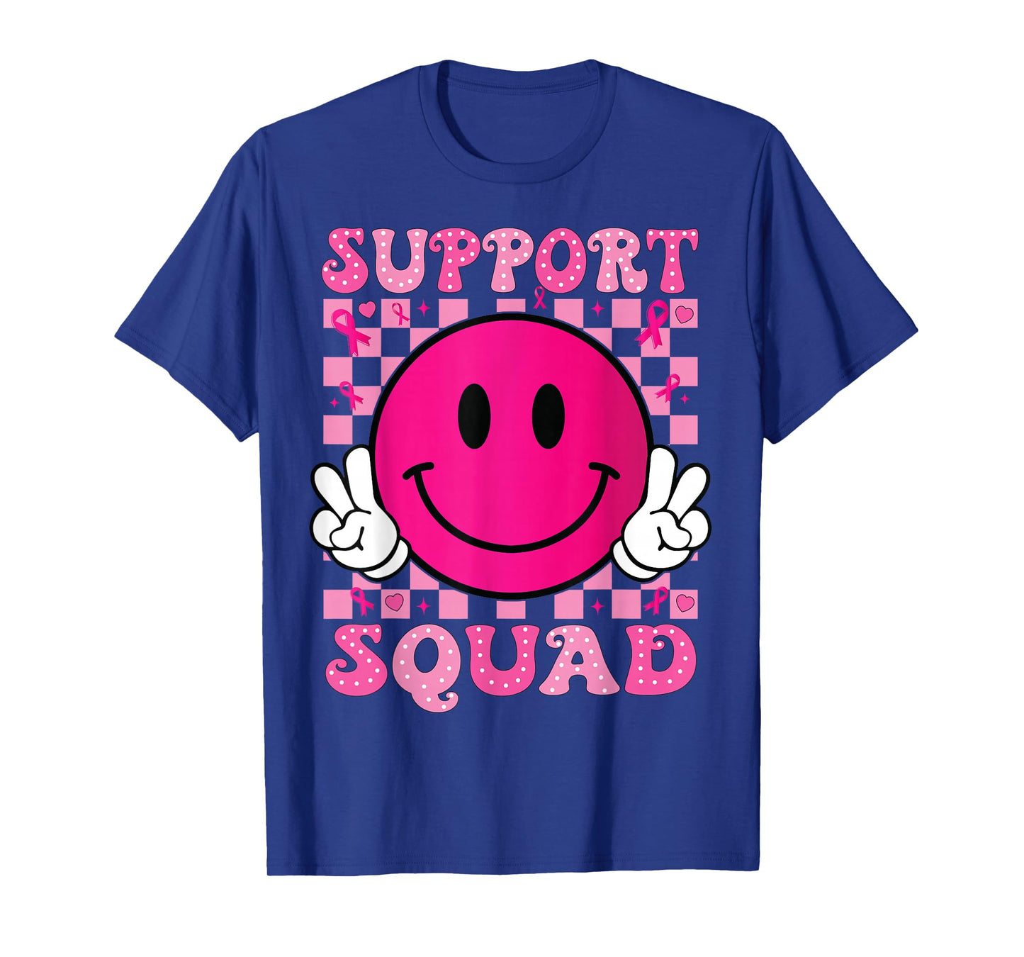 support squad breast cancer Awareness Smile Face T-Shirt