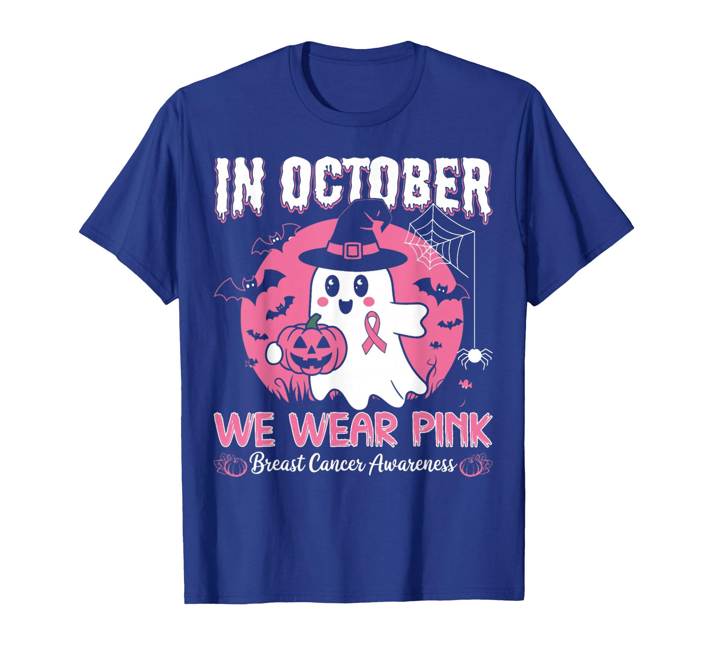 Breast Cancer Women Halloween in October We Wear Pink T-Shirt