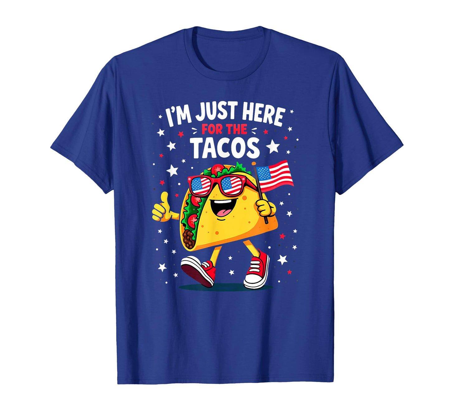 US Flag I'm Just Here for The Tacos Sunglasses T-Shirt