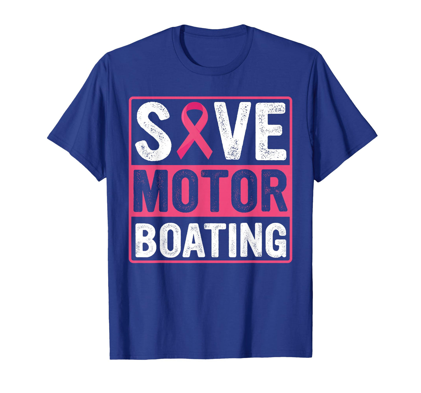 Save Motor Boating Breast Cancer Pink Ribbon T-Shirt